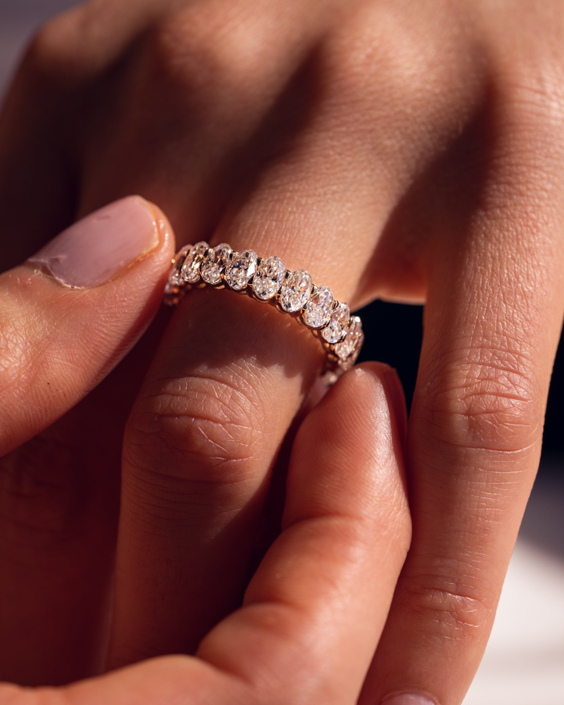 3.45 TCW Oval CVD Diamond Half Eternity Wedding Band - Camila Brown