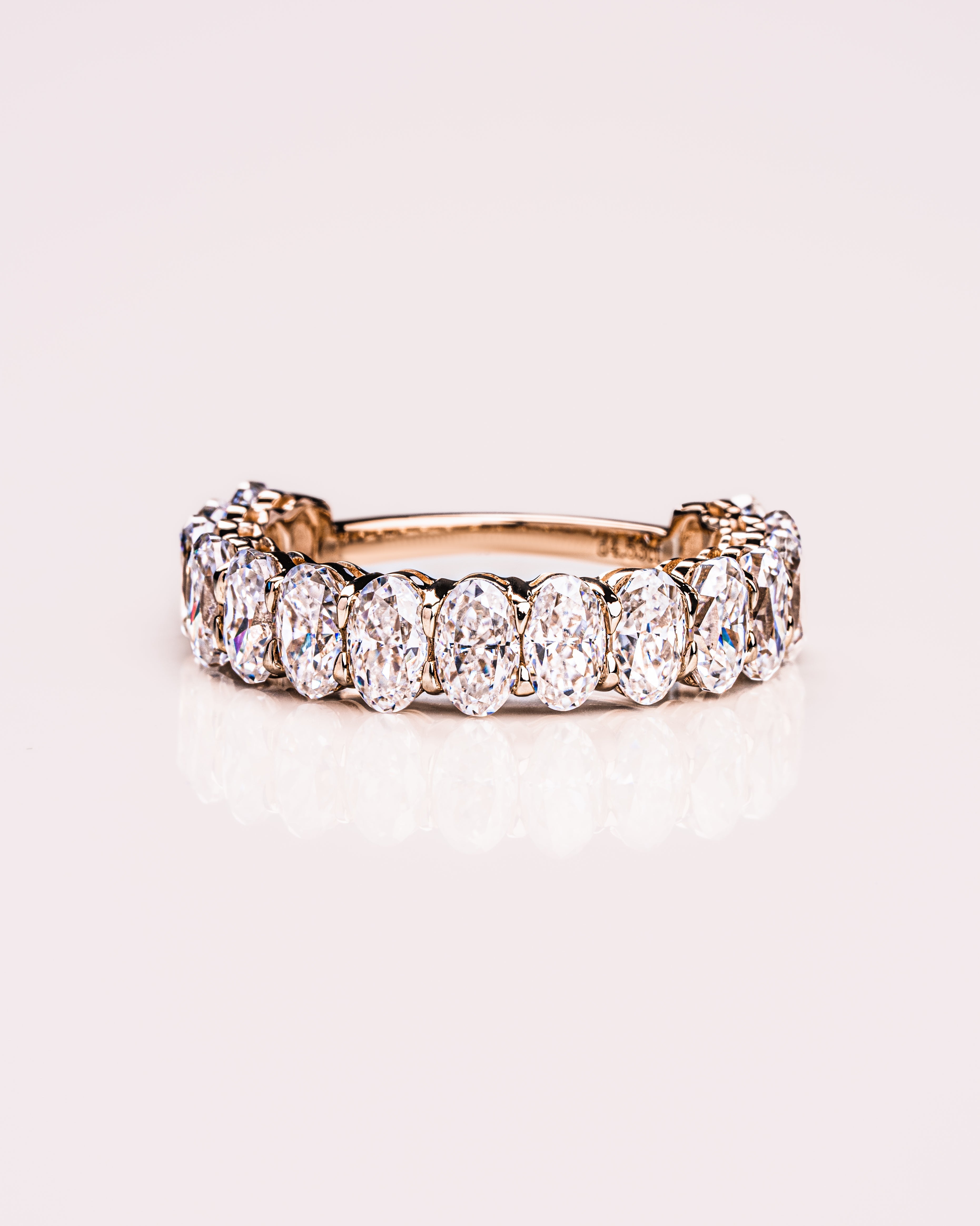 3.45 TCW Oval CVD Diamond Half Eternity Wedding Band - Camila Brown