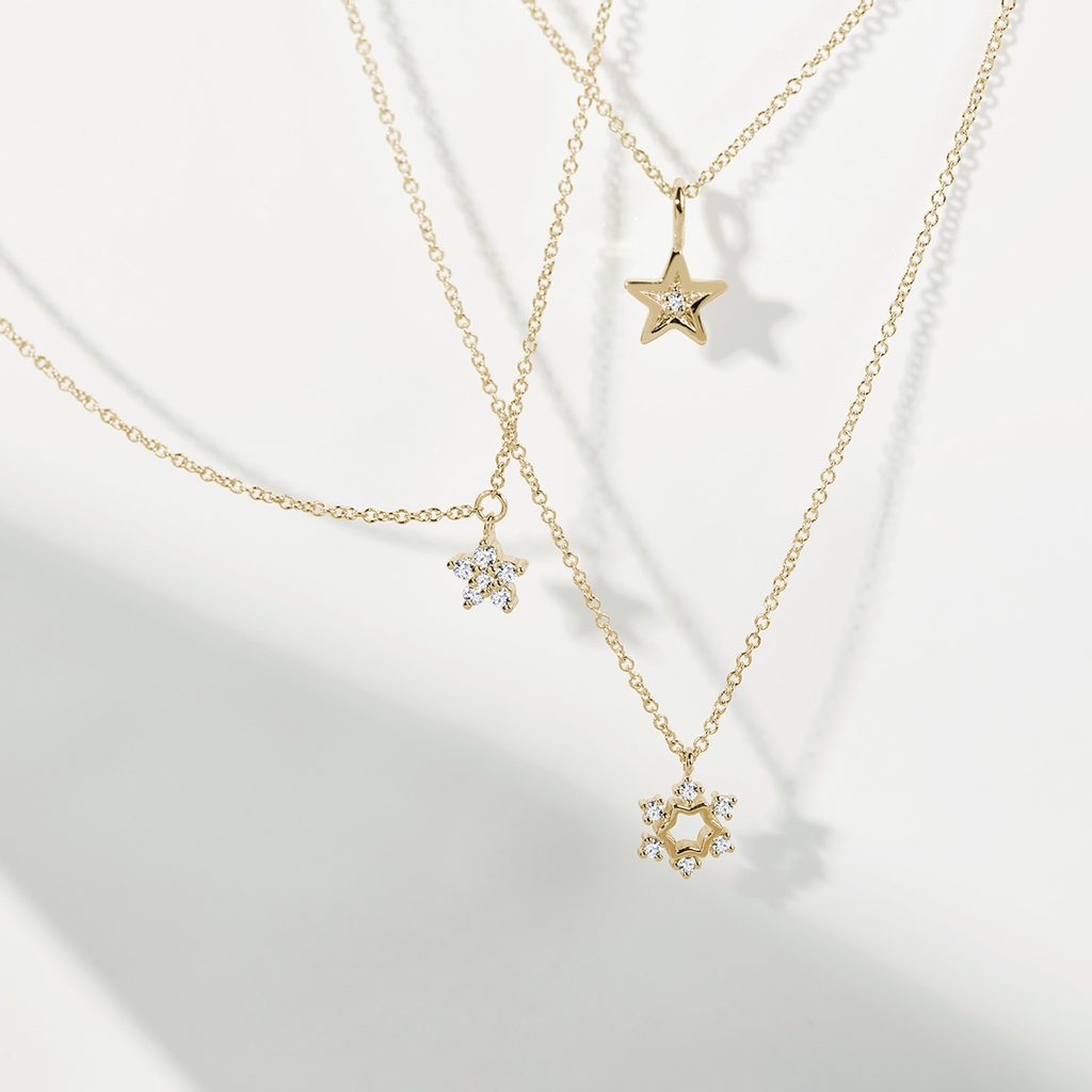 0.10 TCW Round Moissanite Diamond Star Pendent Necklace - Camila Brown