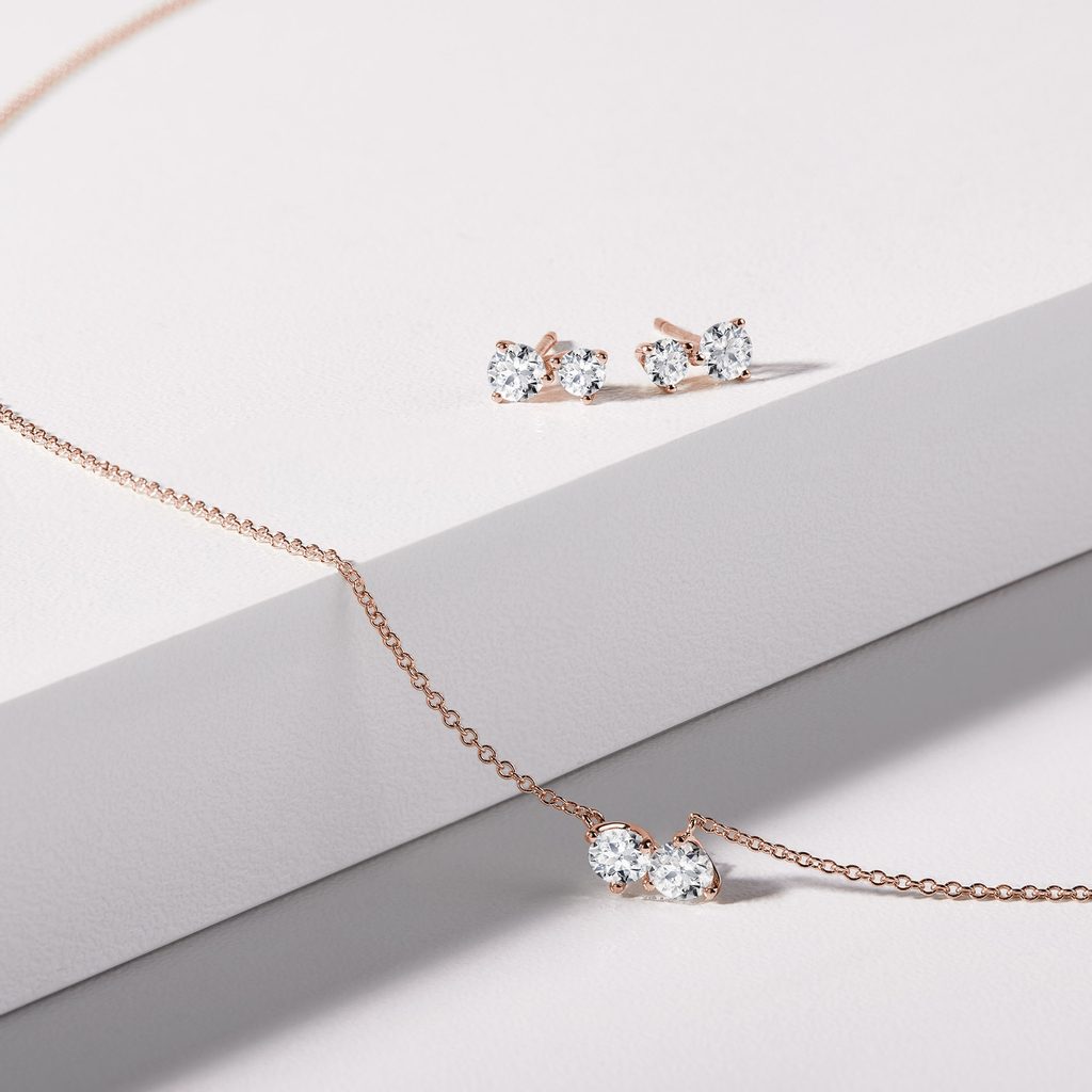 0.35 TCW Round Moissanite Diamond Two Stones Pendent Necklace - Camila Brown