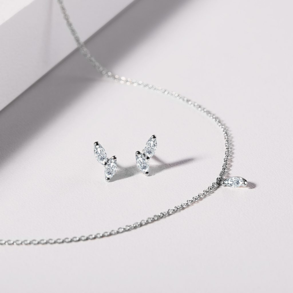 0.13 CT Marquise Moissanite Diamond Solitaire Pendent Necklace - Camila Brown