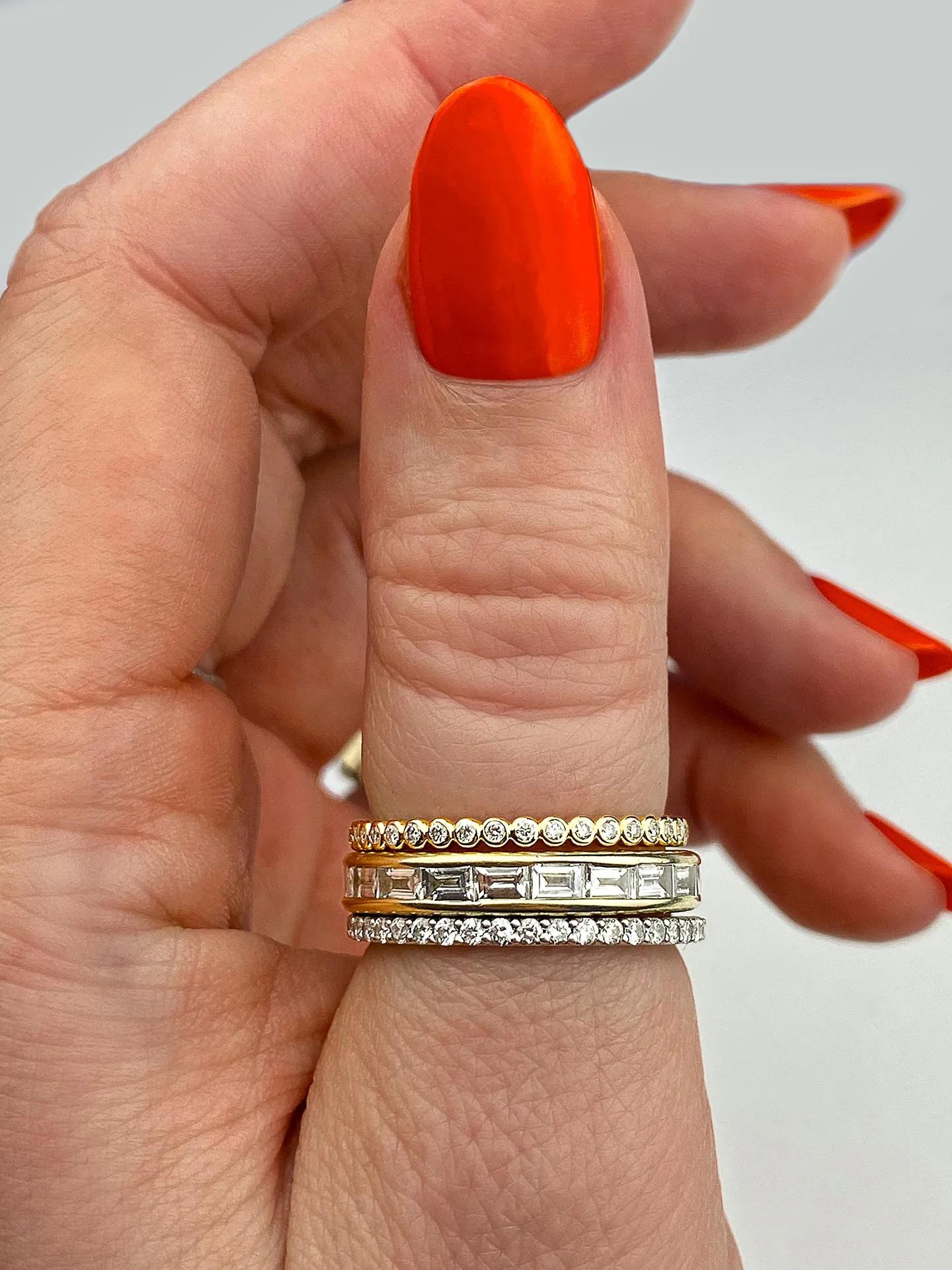 0.74 TCW Round CVD Diamond Full Eternity Wedding Band - Camila Brown