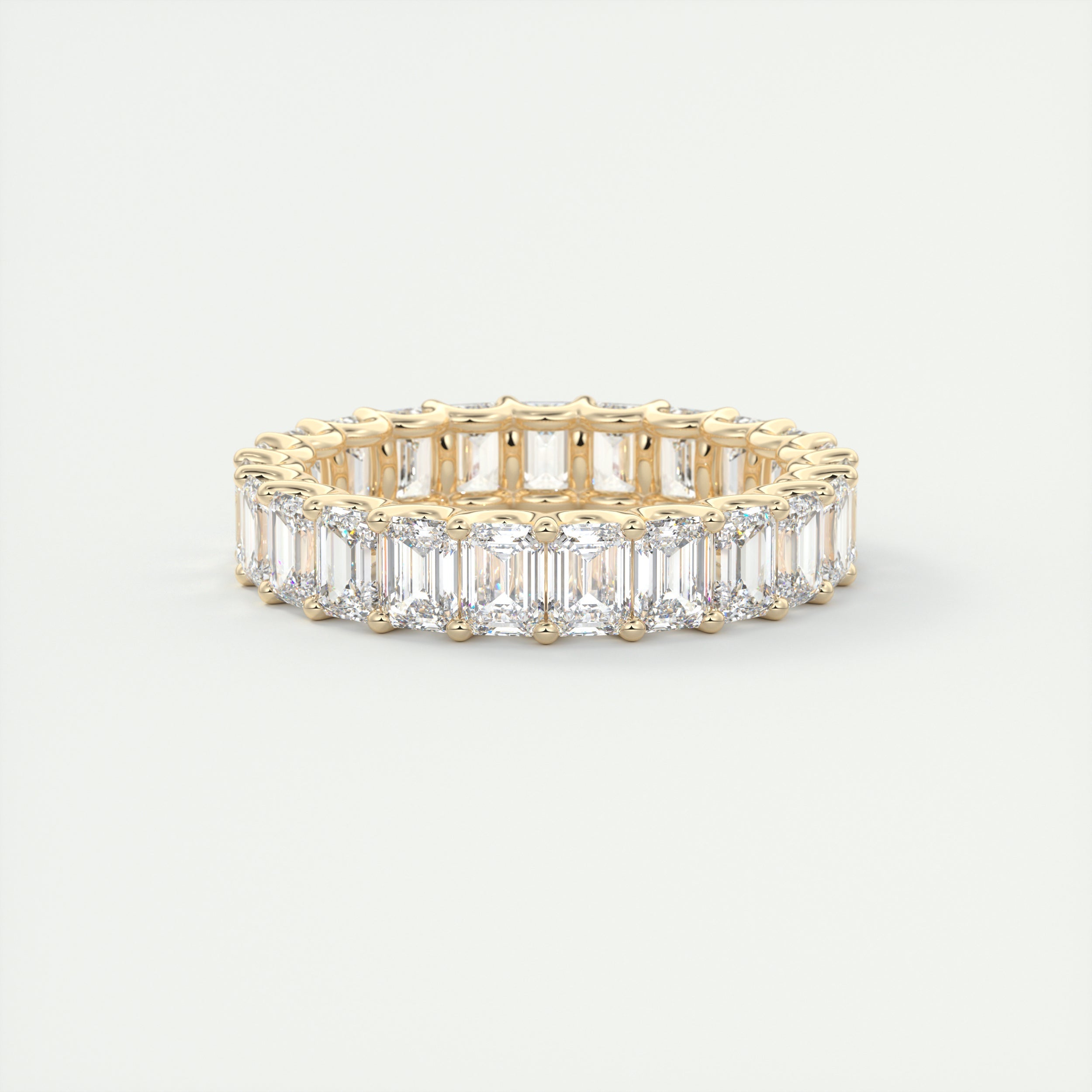 4.6 TCW Emerald CVD Diamond Full Eternity Wedding Band - Camila Brown