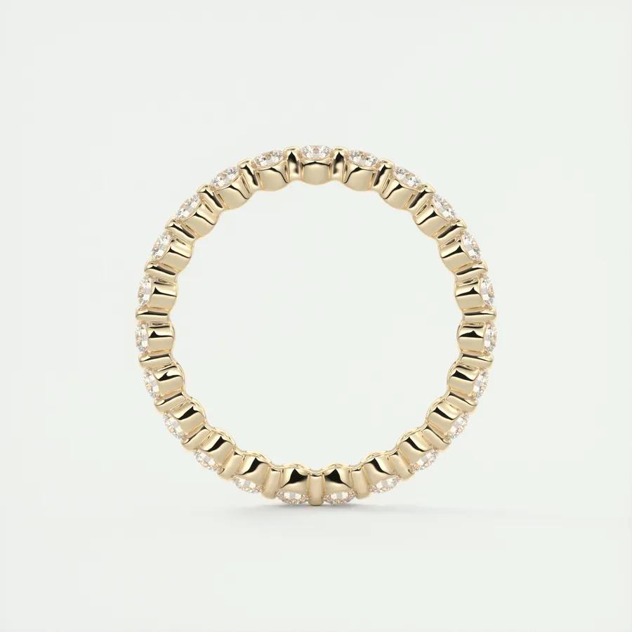 0.69 TCW Round CVD Diamond bubble prong Wedding Band - Camila Brown