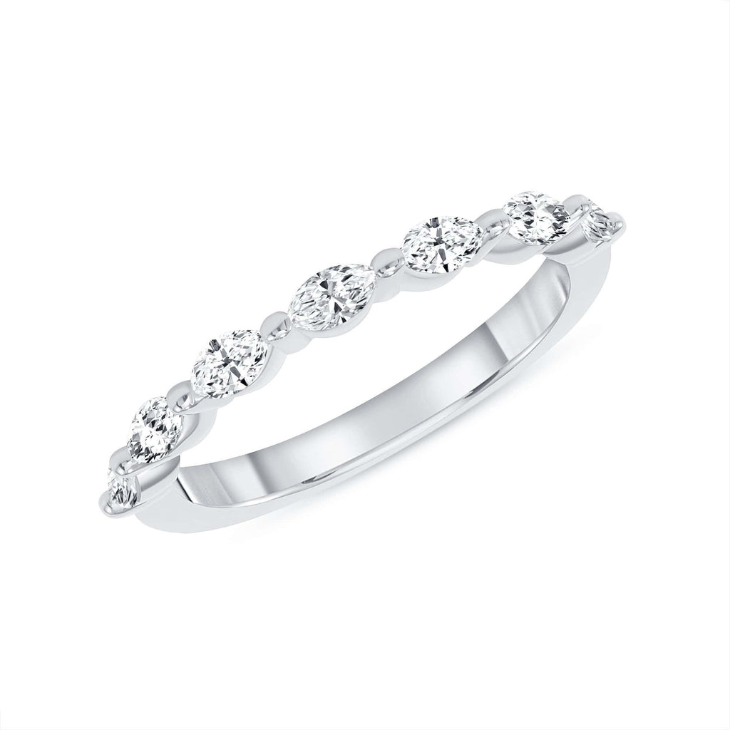 0.40 TCW Marquise CVD Diamond Bubble Prongs Setting Wedding Band - Camila Brown