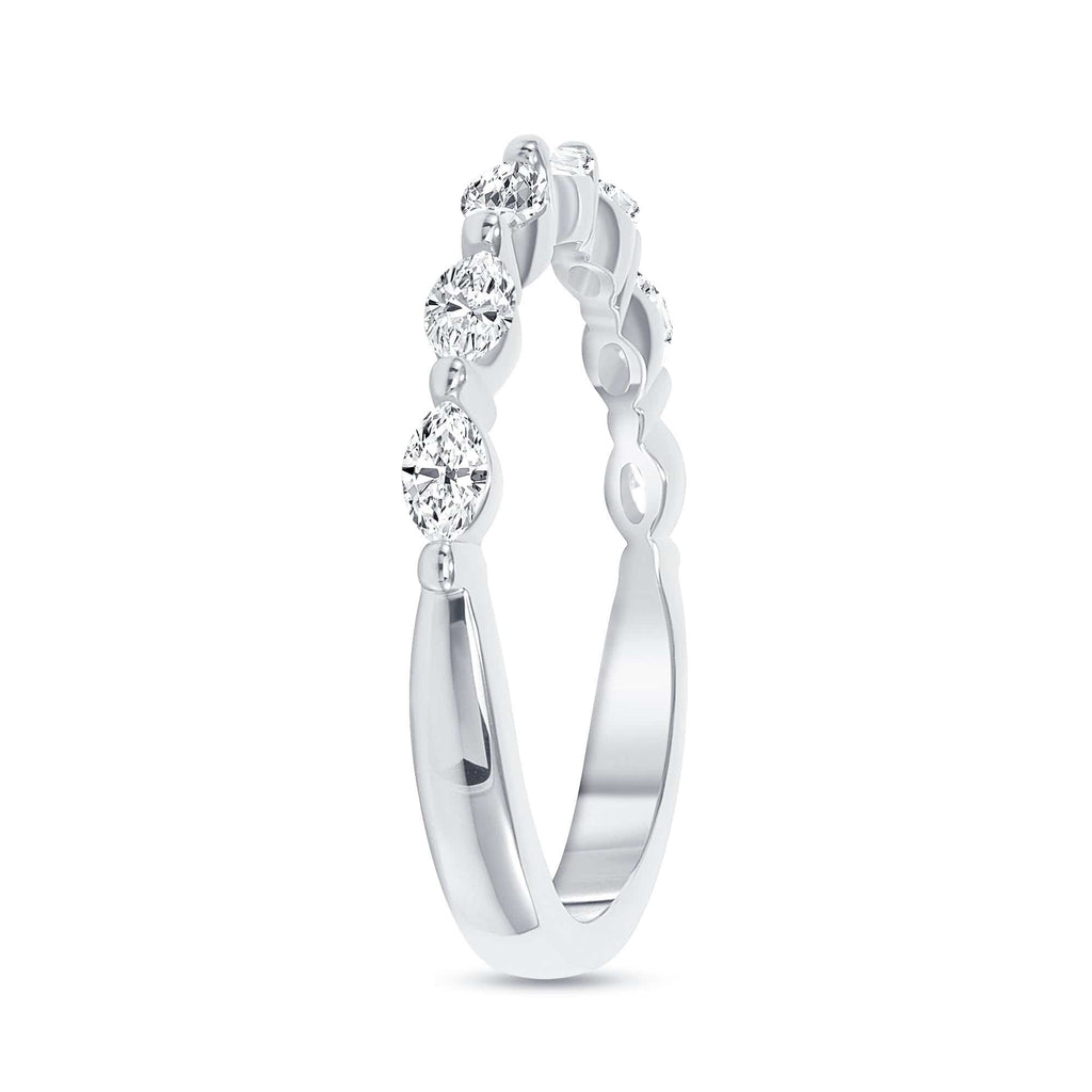 0.40 TCW Marquise CVD Diamond Half Eternity Wedding Band - Camila Brown