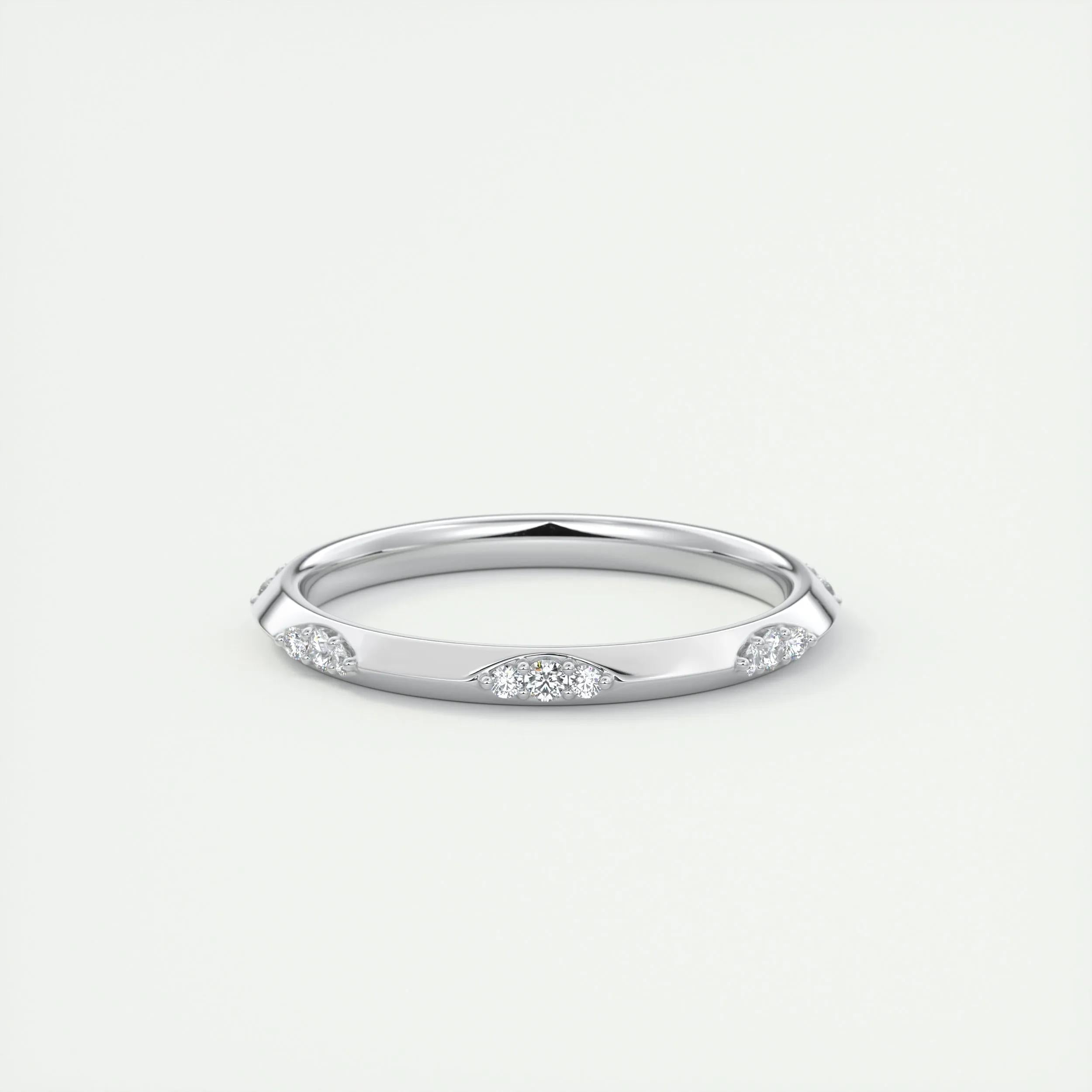 0.09 TCW Round CVD Diamond Flush Setting Wedding Band - Camila Brown