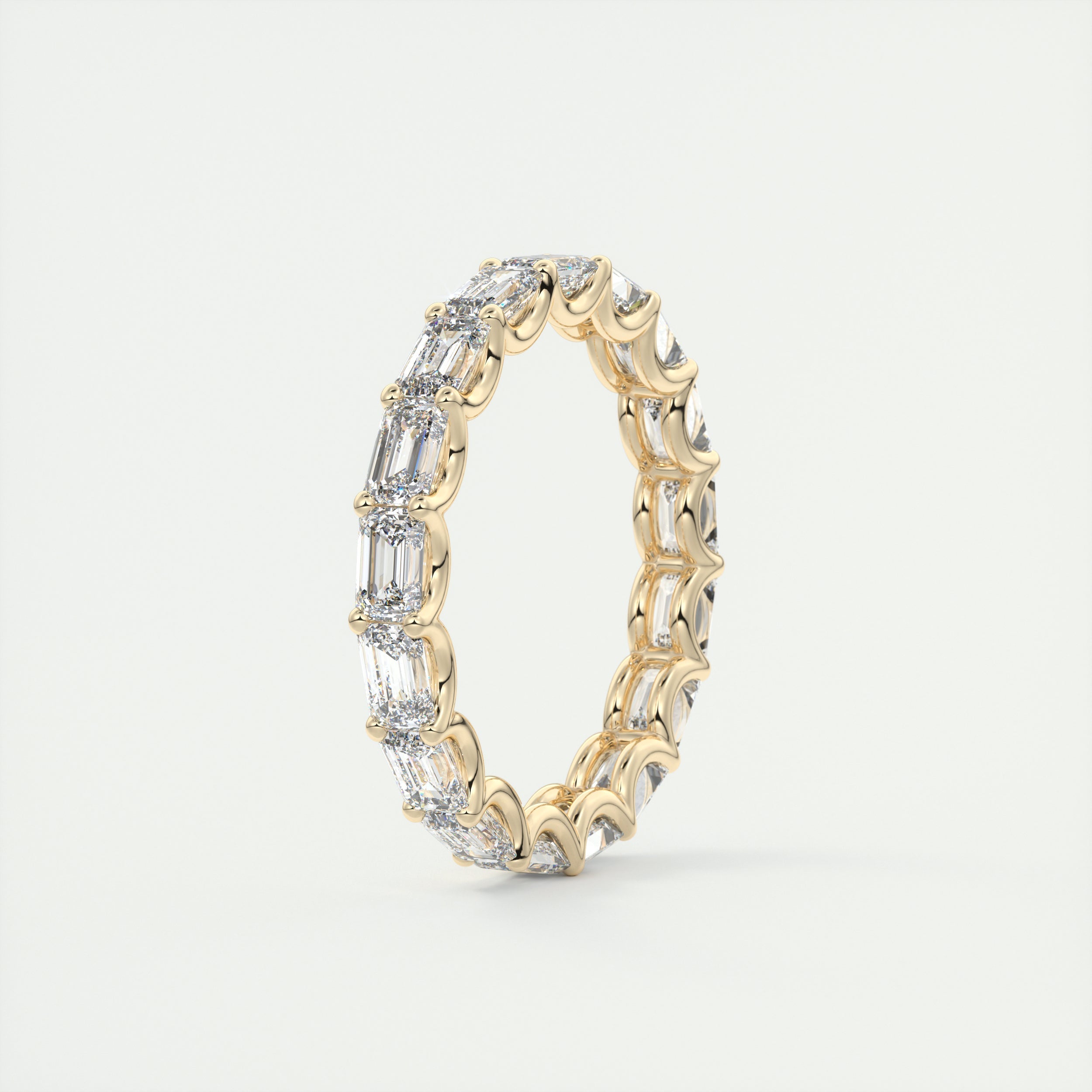 2.55 TCW Emerald CVD Diamond Full Eternity Wedding Band - Camila Brown