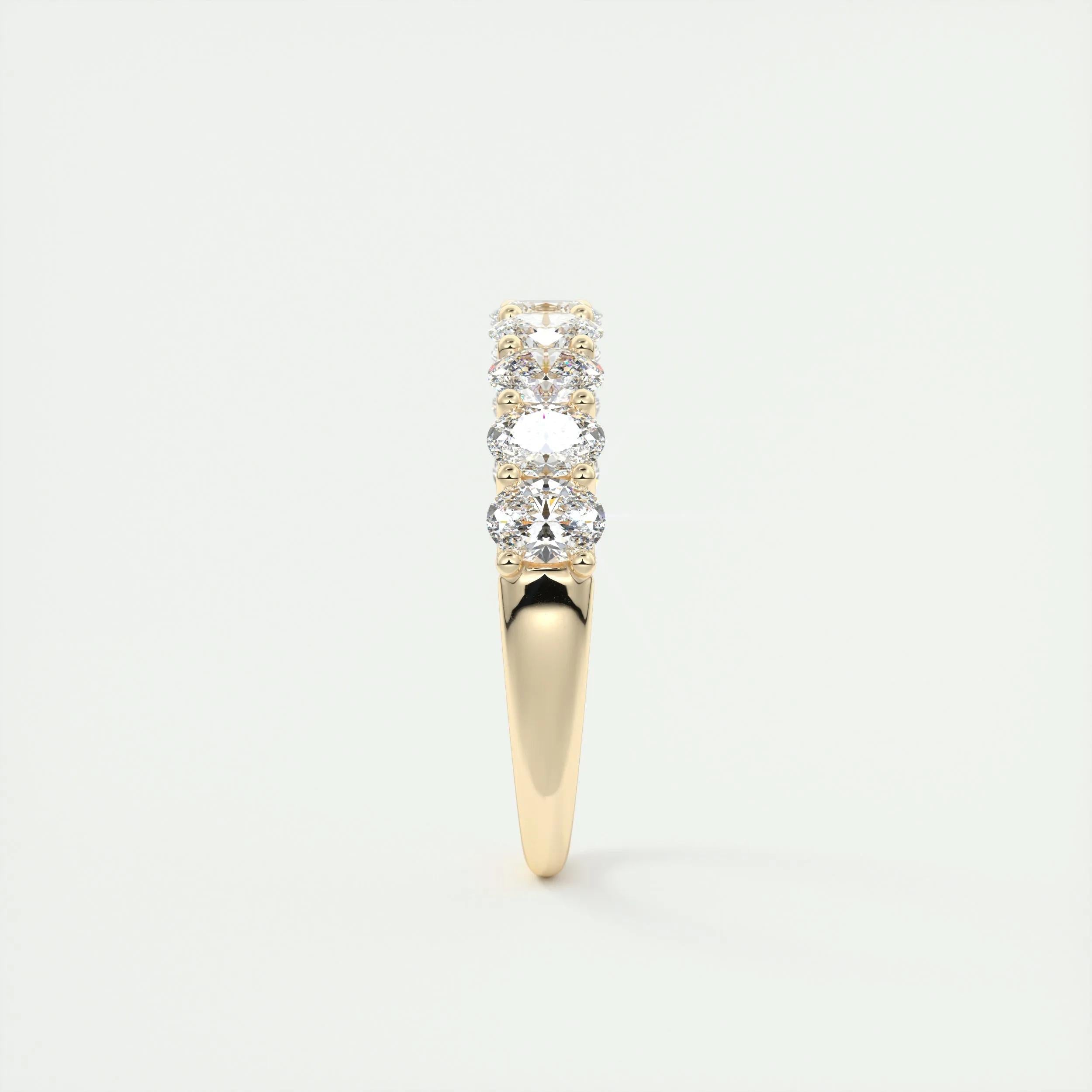 1.35 TCW Oval CVD Diamond Half Eternity Wedding Band - Camila Brown