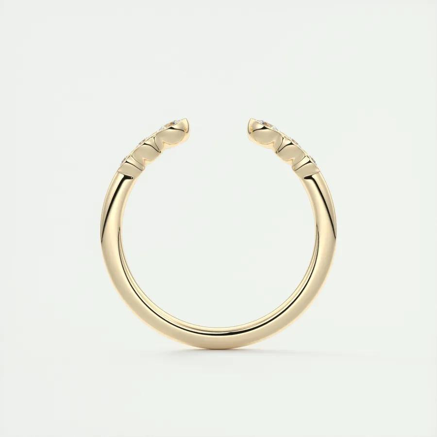 0.22 TCW Round CVD Diamond Bezel Open Wedding Band - Camila Brown