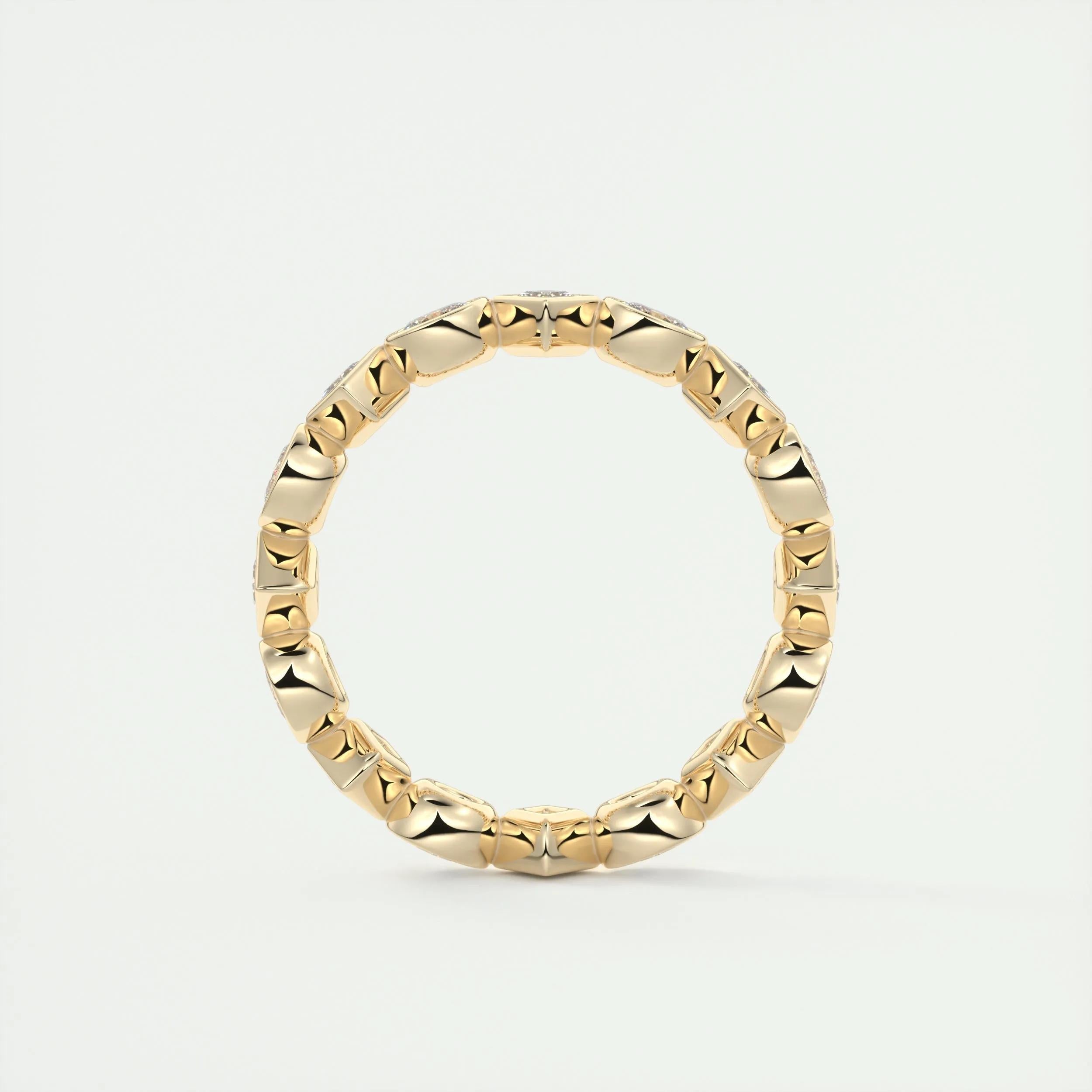 0.72 TCW Oval & Princess CVD Diamond Bezel Setting Wedding Band - Camila Brown