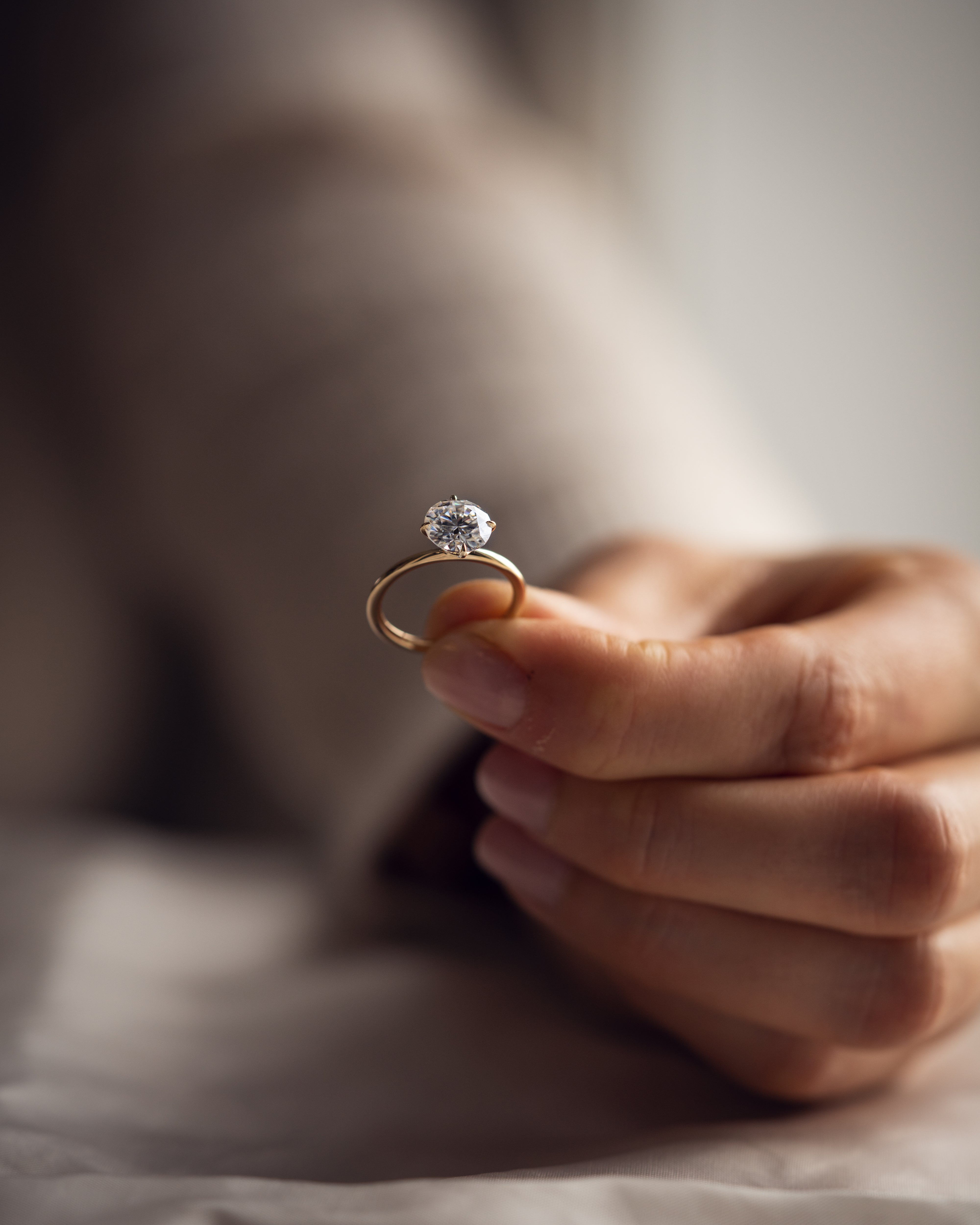 1.35 CT Round F/VS1 CVD Diamond Solitaire Engagement Ring - Camila Brown