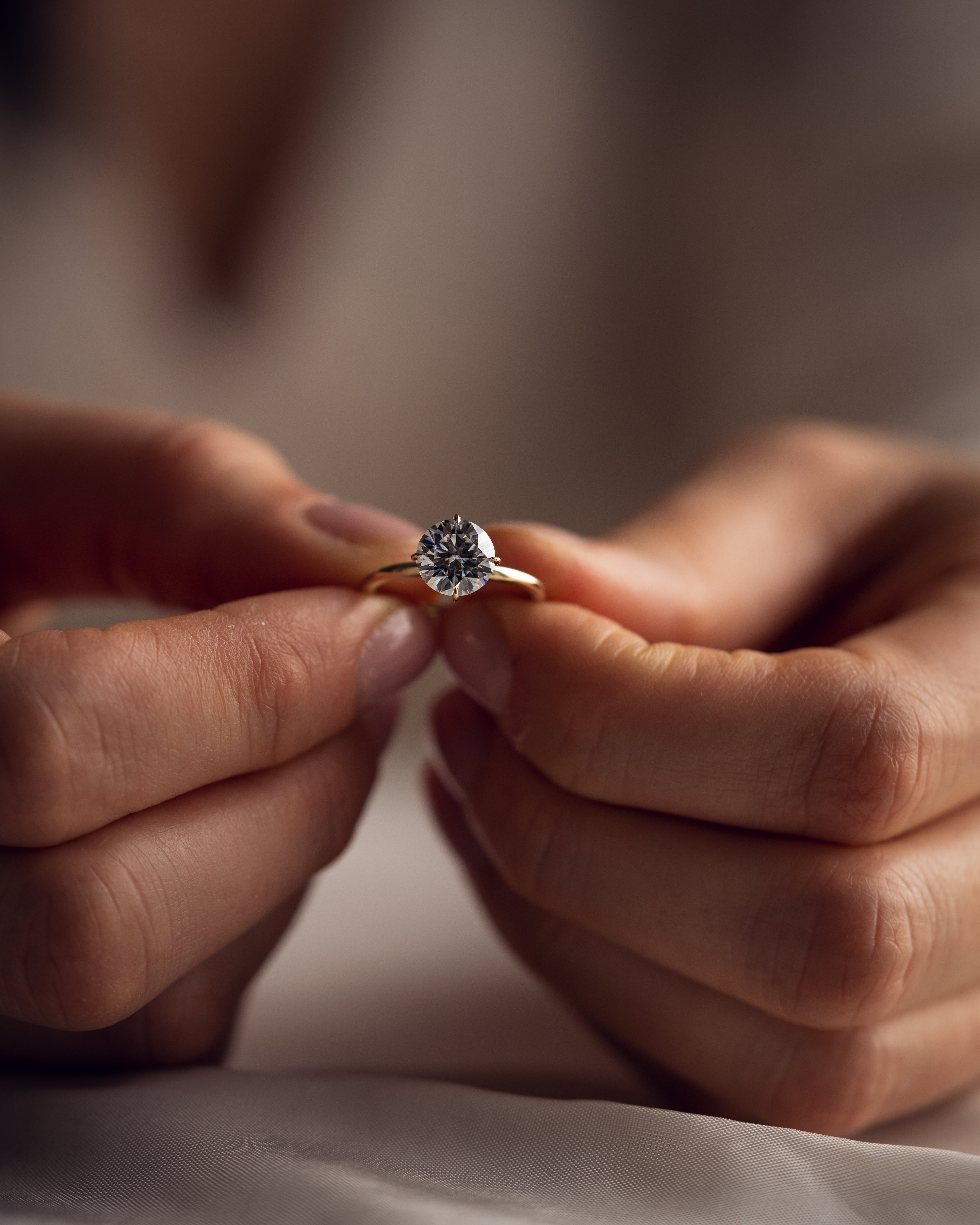 1.35 CT Round F/VS1 CVD Diamond Solitaire Engagement Ring - Camila Brown