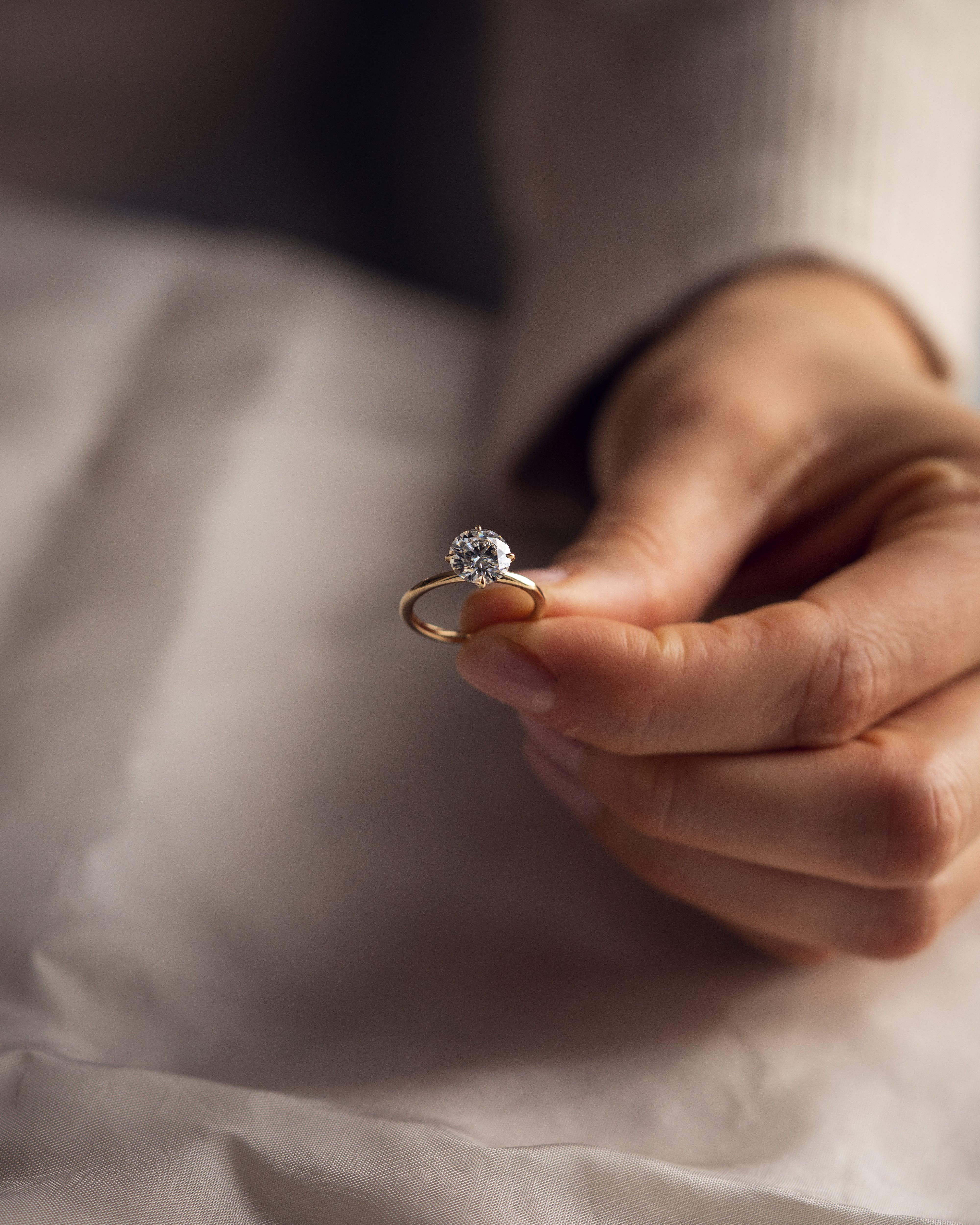 1.35 CT Round F/VS1 CVD Diamond Solitaire Engagement Ring - Camila Brown