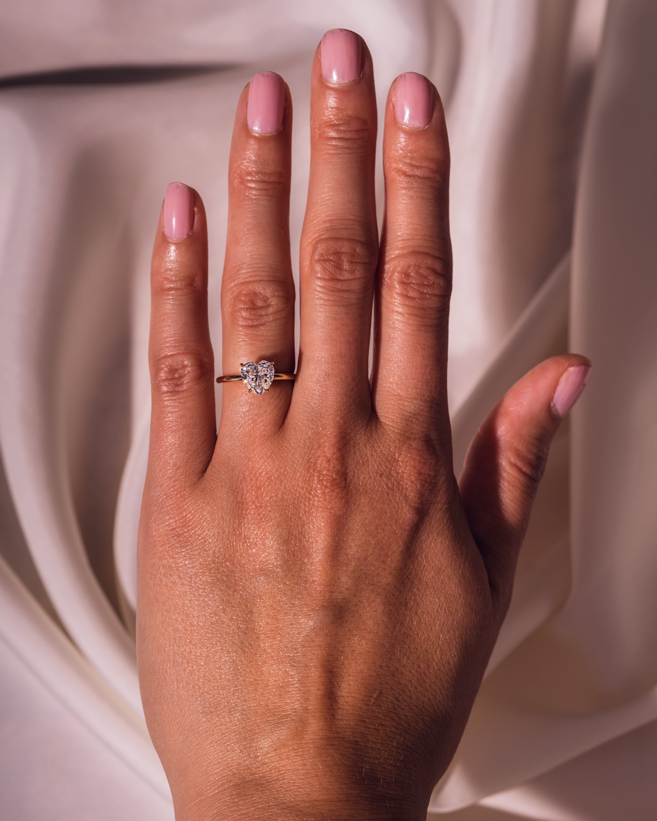 1.0 - 3.0 CT Heart F/VS2 CVD Diamond Solitaire Engagement Ring - Camila Brown