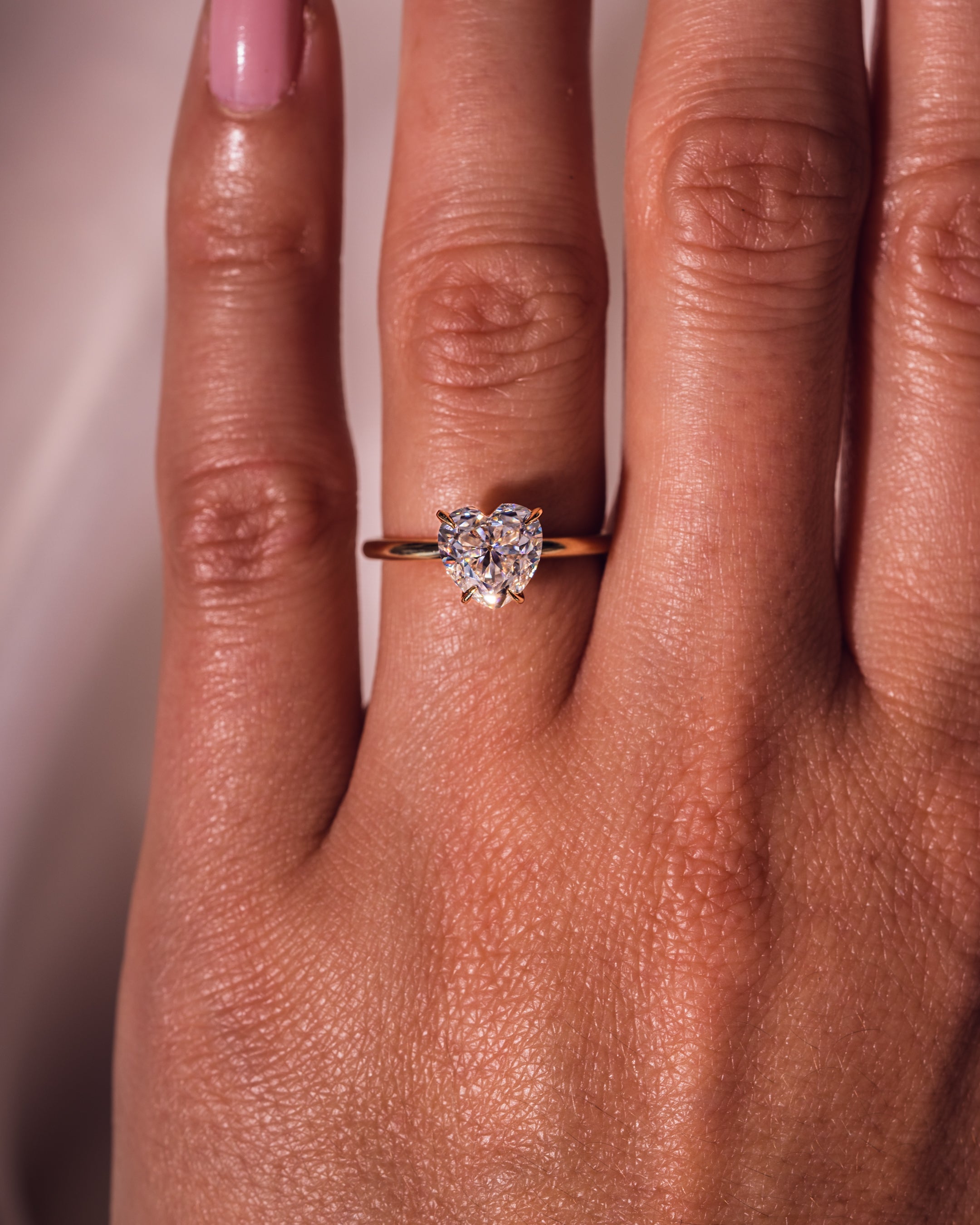 1.0 - 3.0 CT Heart F/VS2 CVD Diamond Solitaire Engagement Ring - Camila Brown