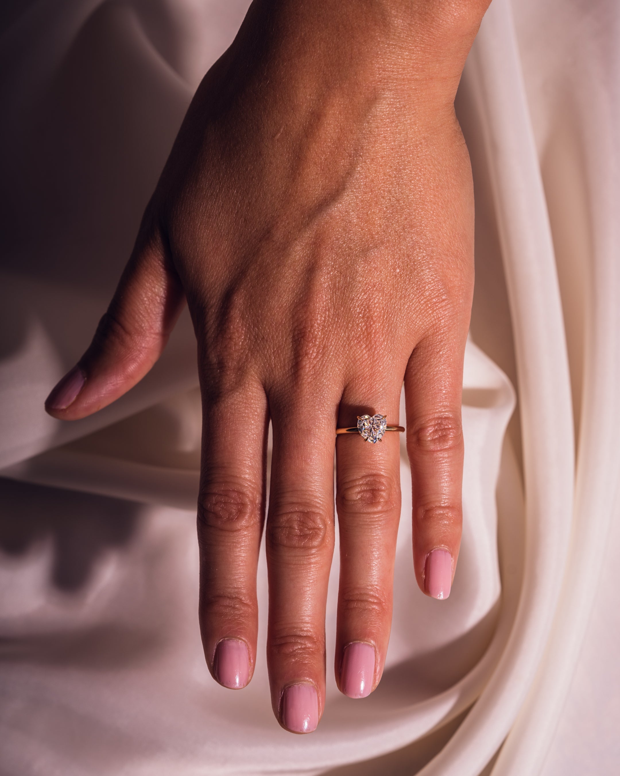 1.0 - 3.0 CT Heart F/VS2 CVD Diamond Solitaire Engagement Ring - Camila Brown