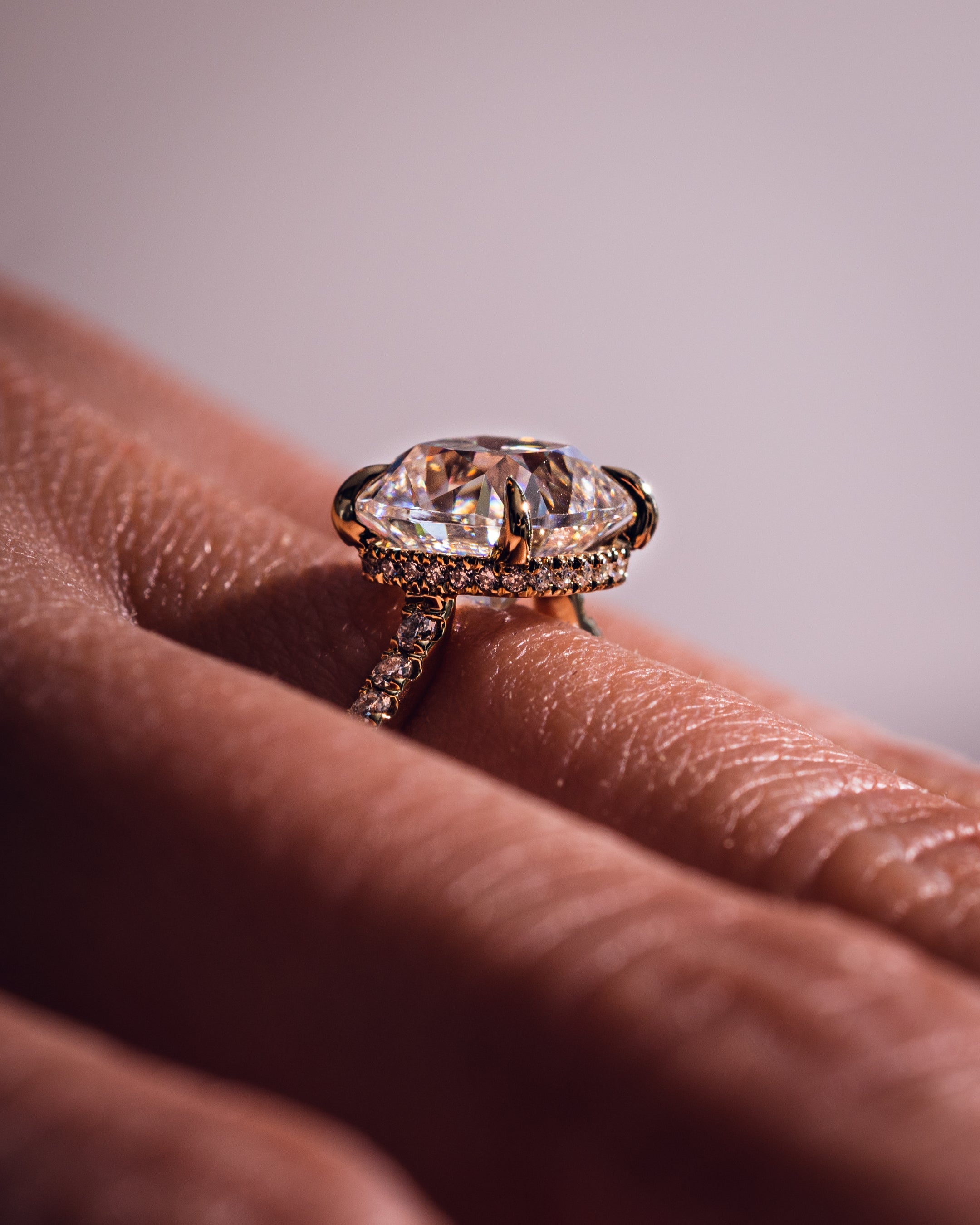 1.74 CT Cushion F/VS2 CVD Diamond Hidden Halo Pave Setting Engagement Ring - Camila Brown