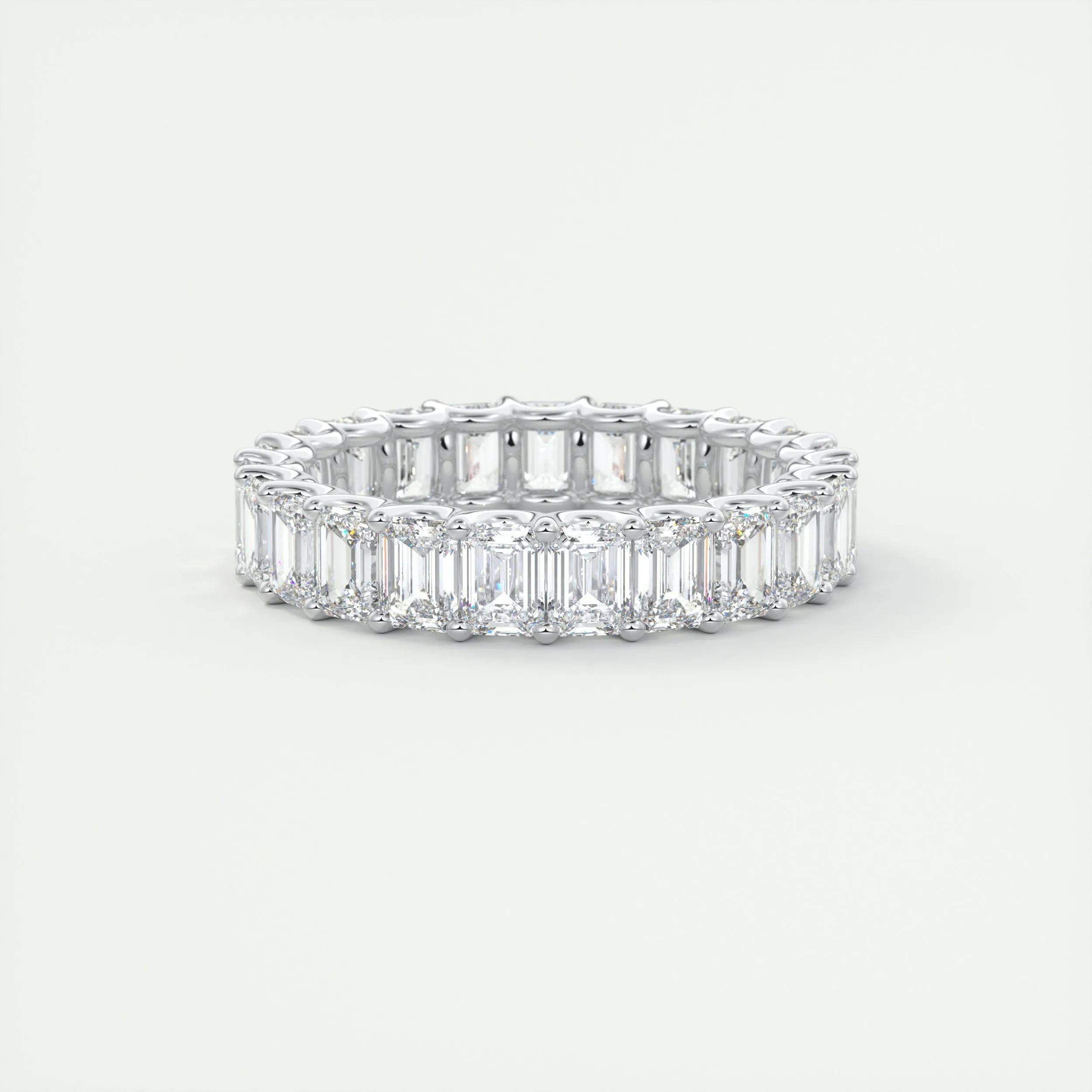 4.6 TCW Emerald CVD Diamond Full Eternity Wedding Band - Camila Brown