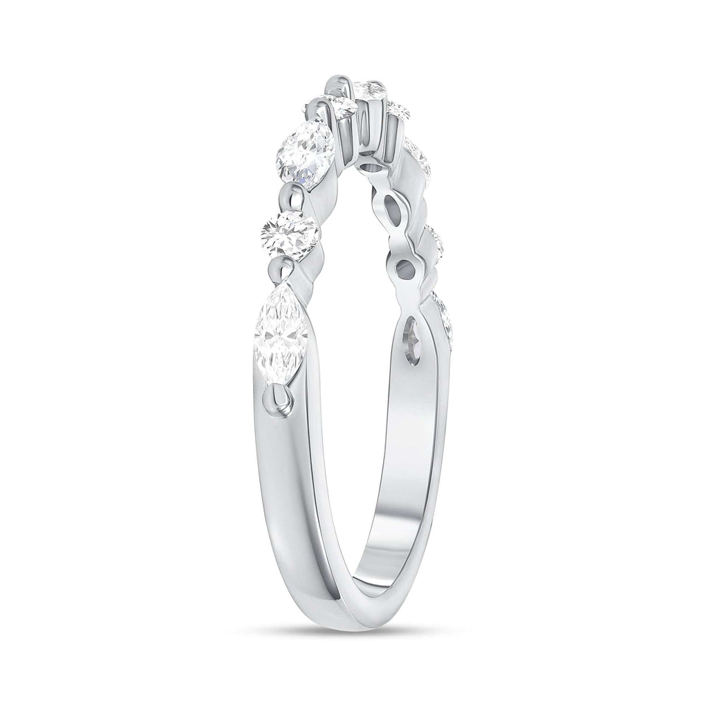 0.40 TCW Round & Marquise CVD Diamond Alternative Stone Wedding Band - Camila Brown