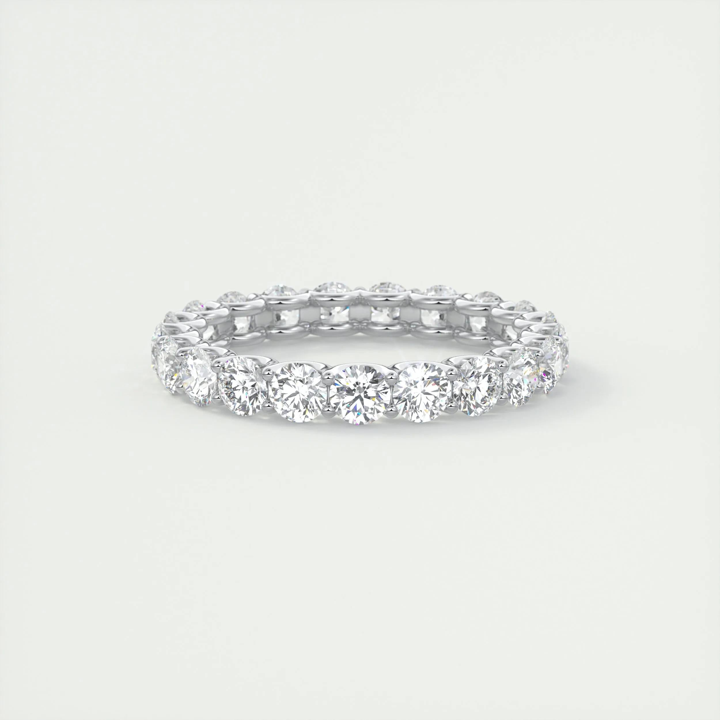 2.1 TCW Round CVD Diamond Full Eternity Wedding Band - Camila Brown
