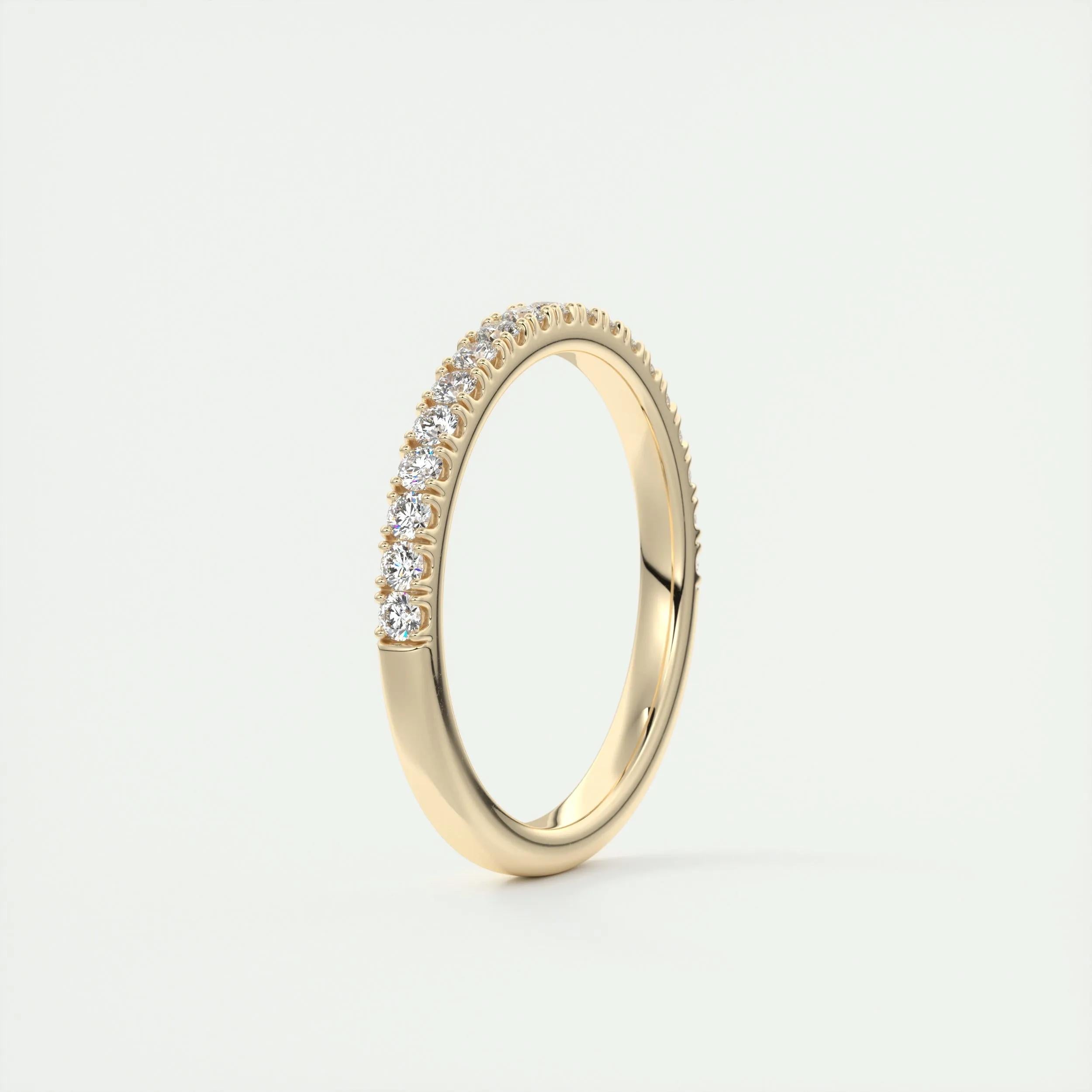 0.38 TCW Round CVD Diamond Half Eternity Wedding Band - Camila Brown