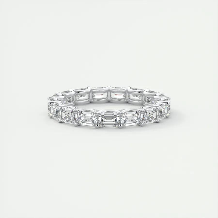 2.55 TCW Emerald CVD Diamond Full Eternity Wedding Band - Camila Brown