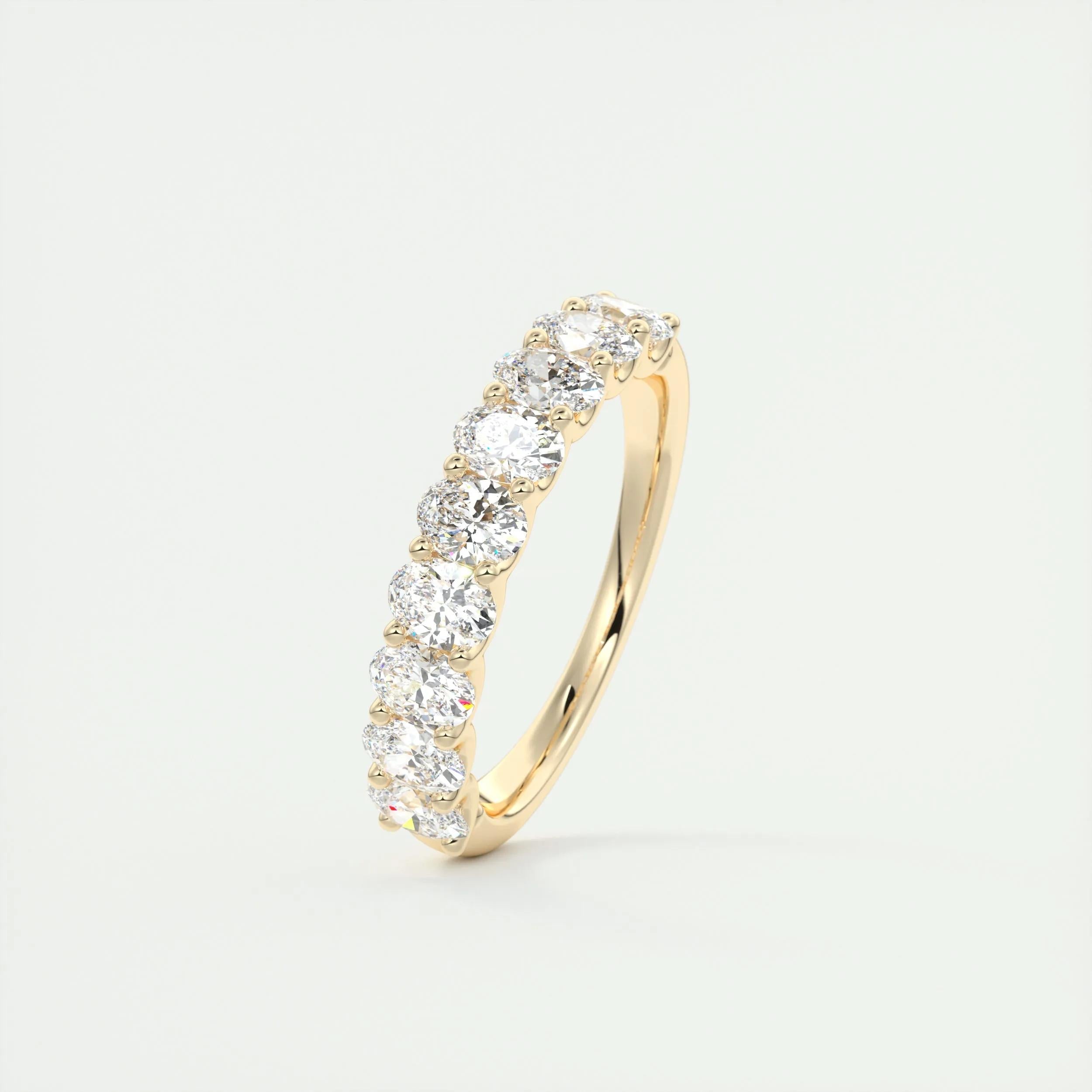 1.35 TCW Oval CVD Diamond Half Eternity Wedding Band - Camila Brown