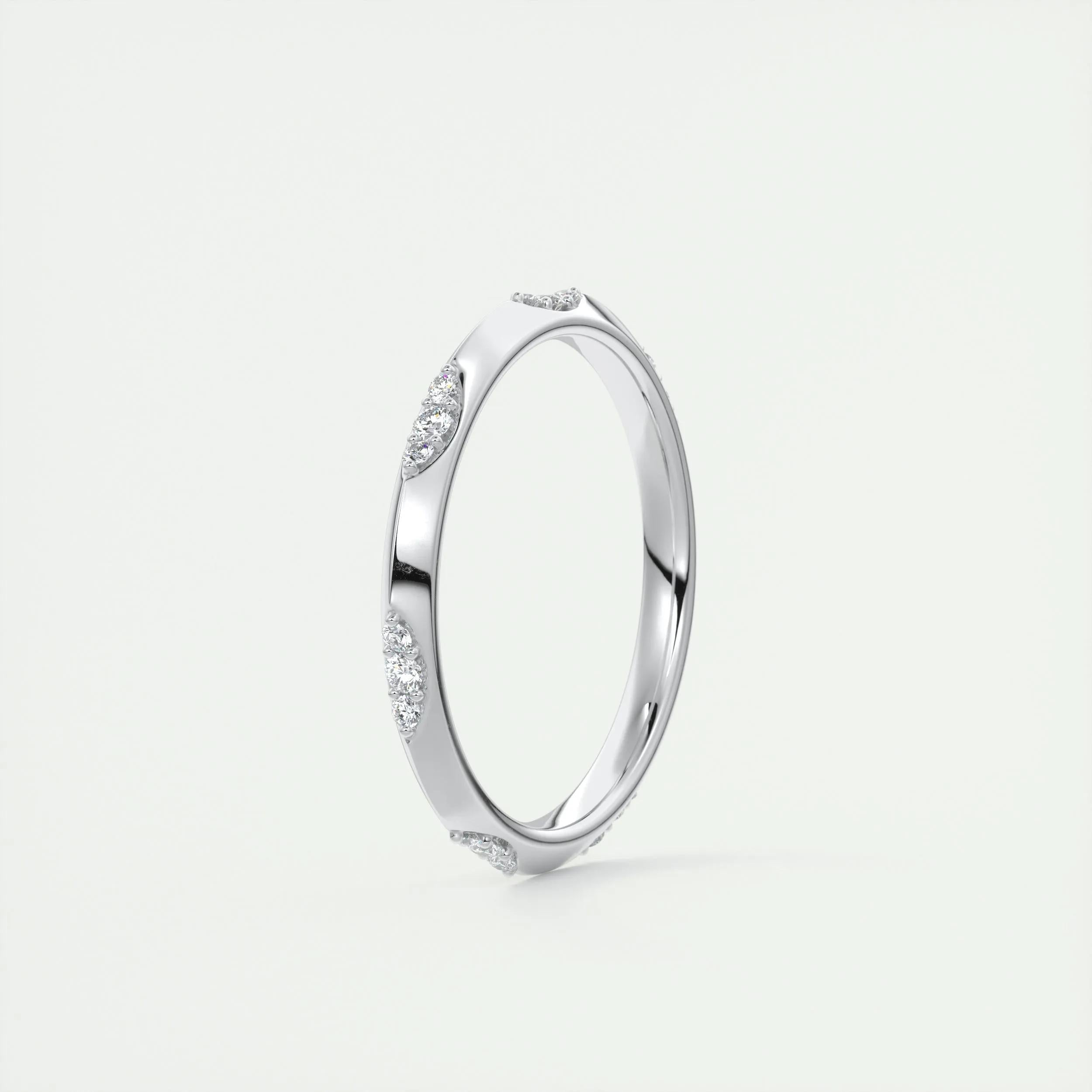 0.09 TCW Round CVD Diamond Flush Setting Wedding Band - Camila Brown