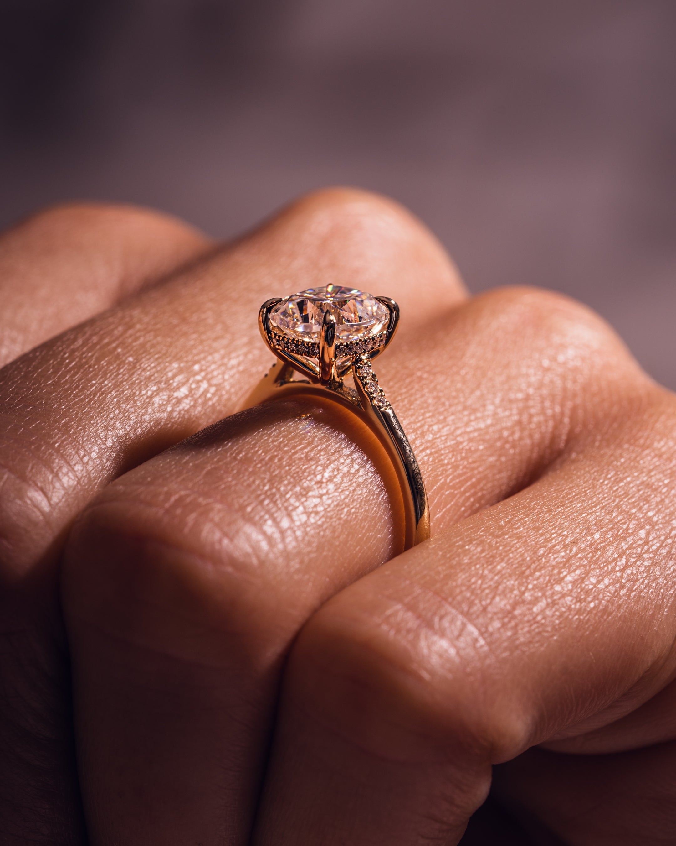 1.49 CT Cushion E/VS2 CVD Diamond Hidden Halo Engagement Ring - Camila Brown