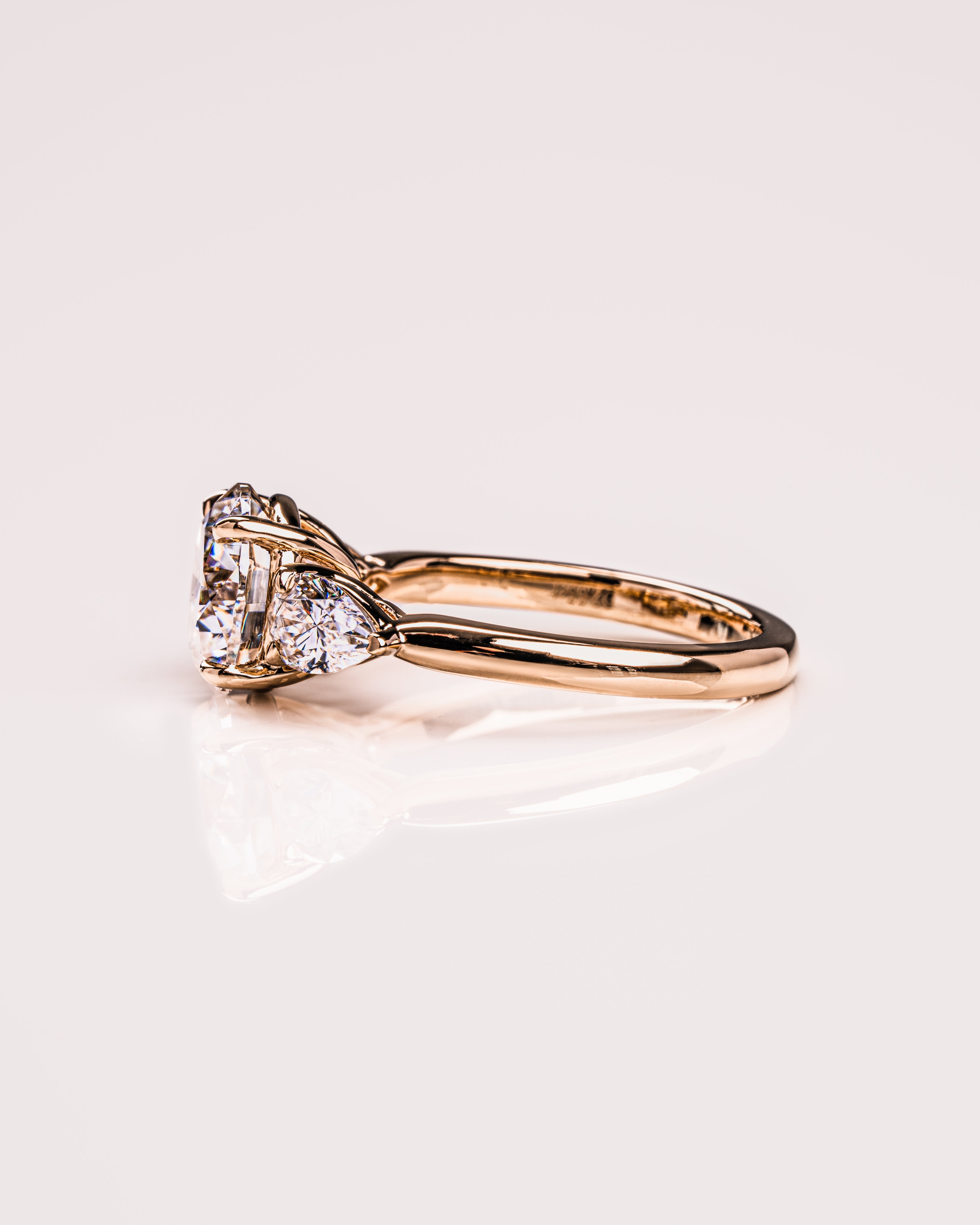 1.08-3.08 CT Round F/VS2 CVD Diamond Three Stone Engagement Ring - Camila Brown