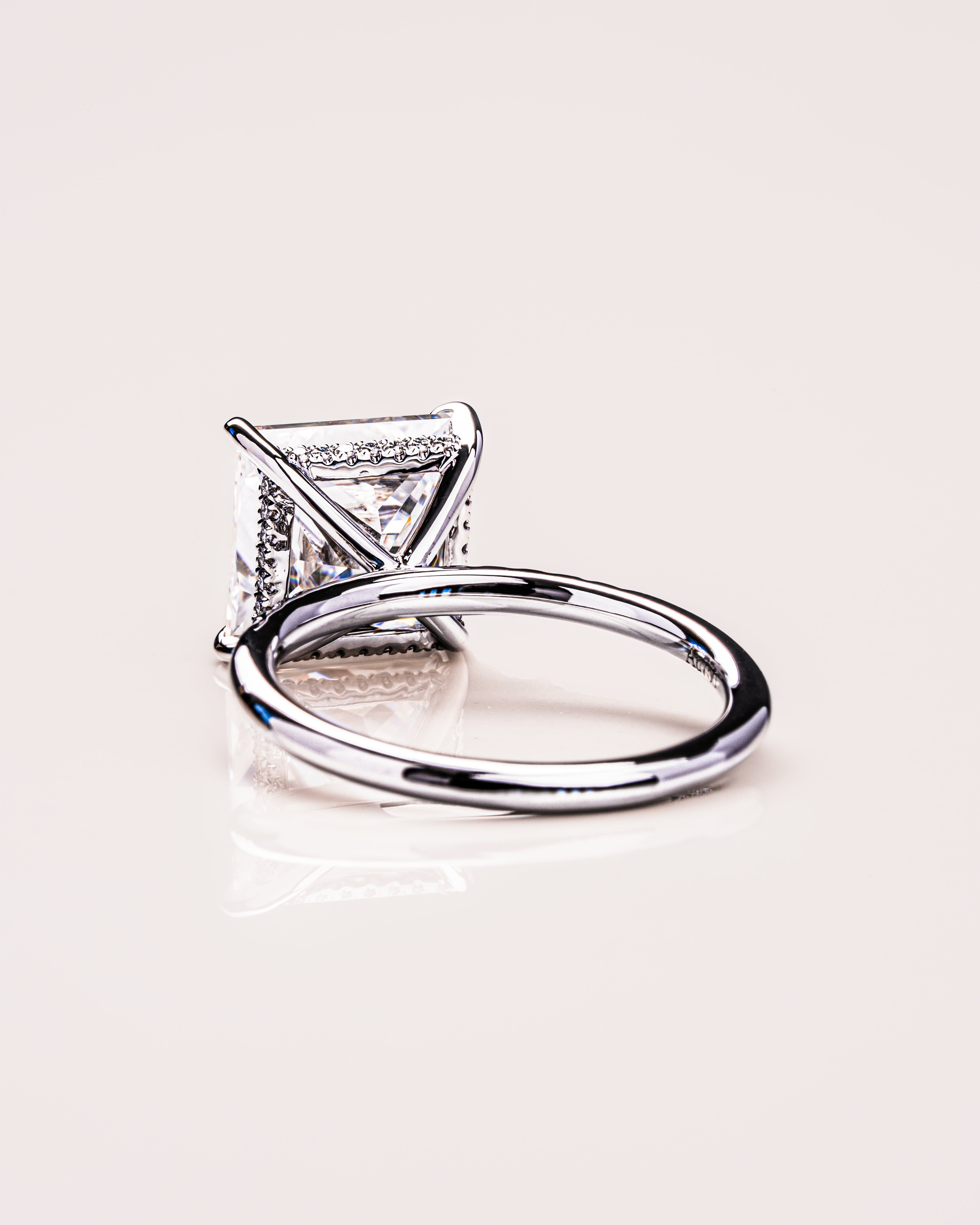 1.87 - 3.87 CT Princess E/VS1 CVD Diamond Hidden Halo Engagement Ring - Camila Brown