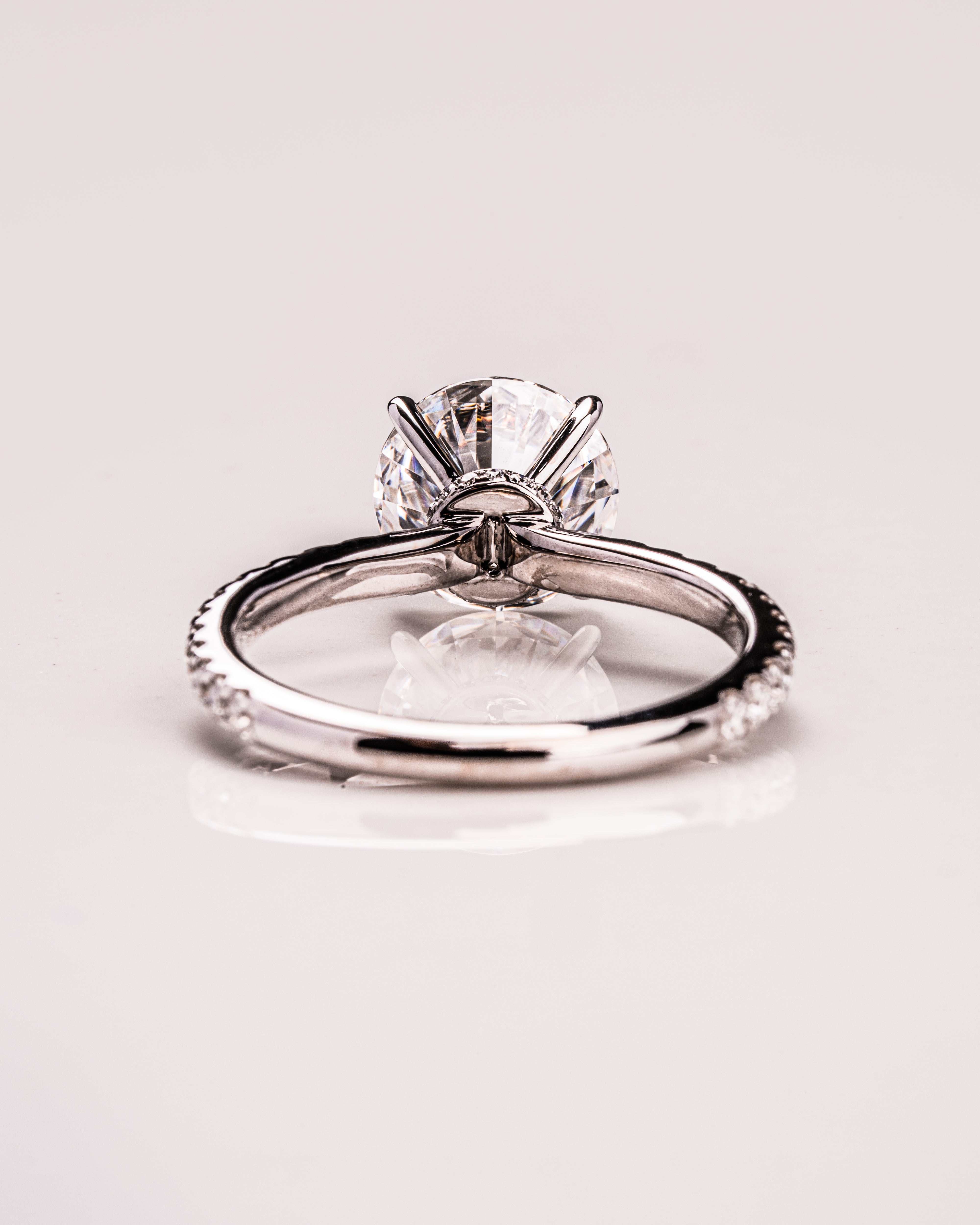 1.90 - 3.90 CT Round F/VS2 CVD Diamond Pave Setting Engagement Ring - Camila Brown