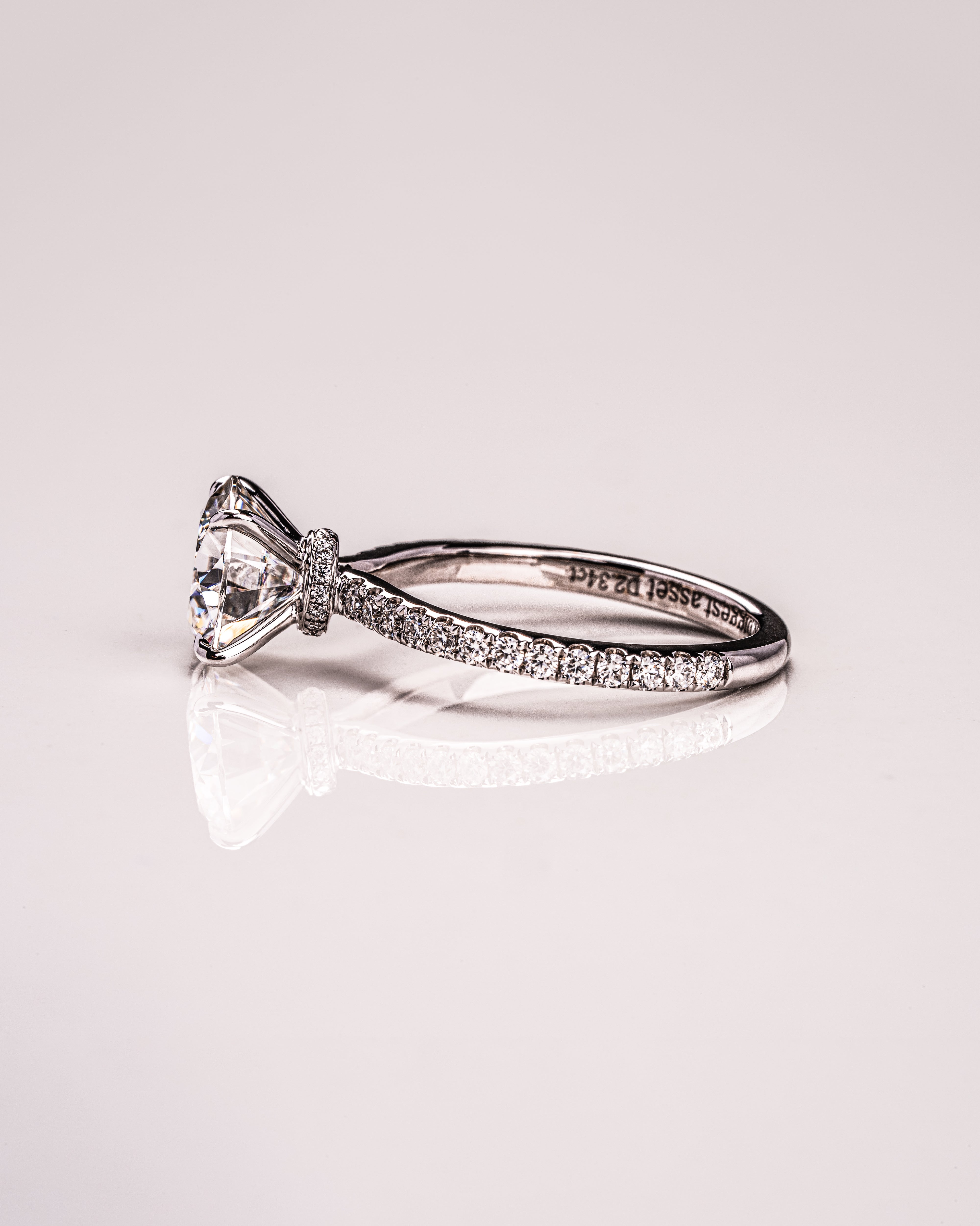 1.90 - 3.90 CT Round F/VS2 CVD Diamond Pave Setting Engagement Ring - Camila Brown