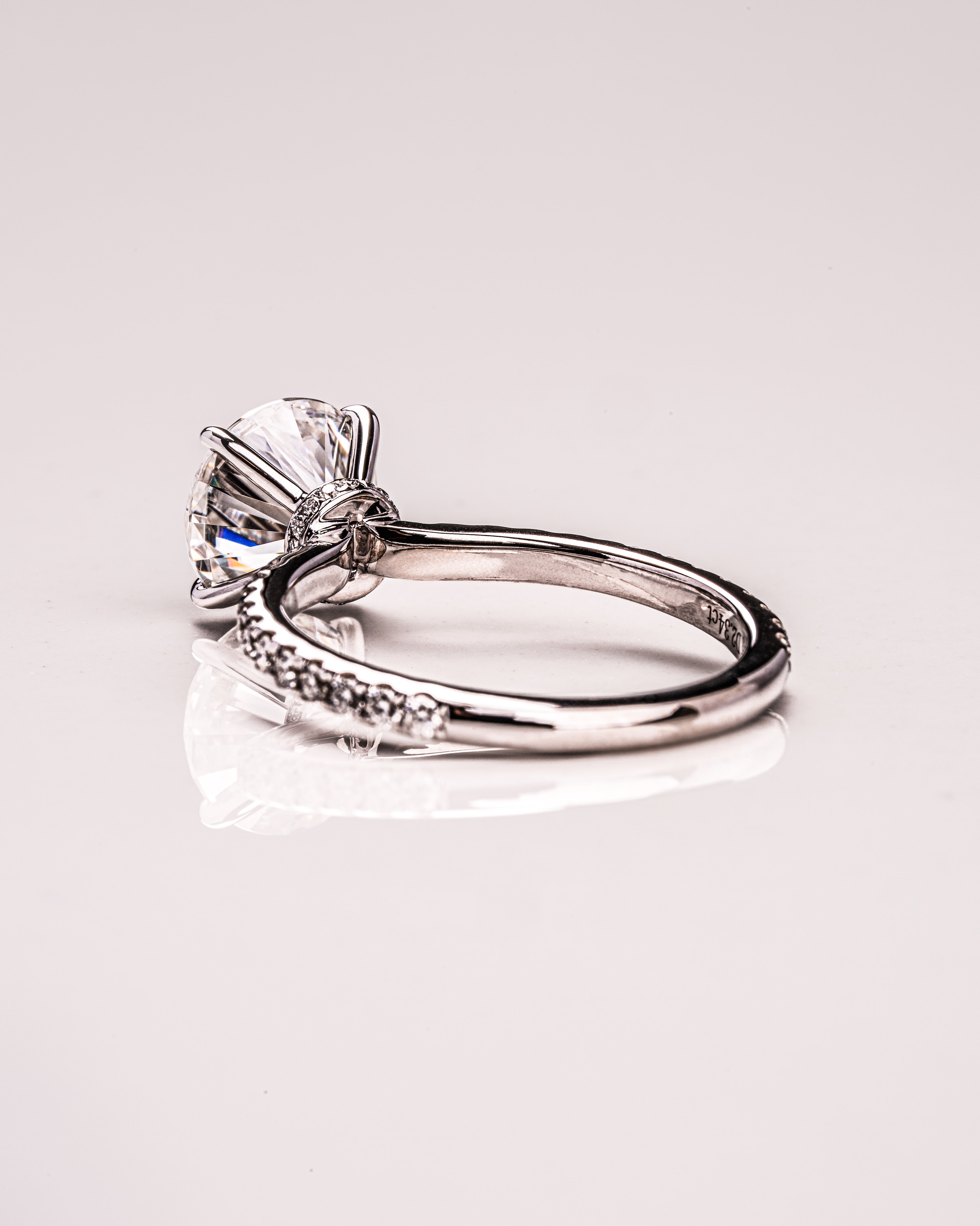 1.90 - 3.90 CT Round F/VS2 CVD Diamond Pave Setting Engagement Ring - Camila Brown