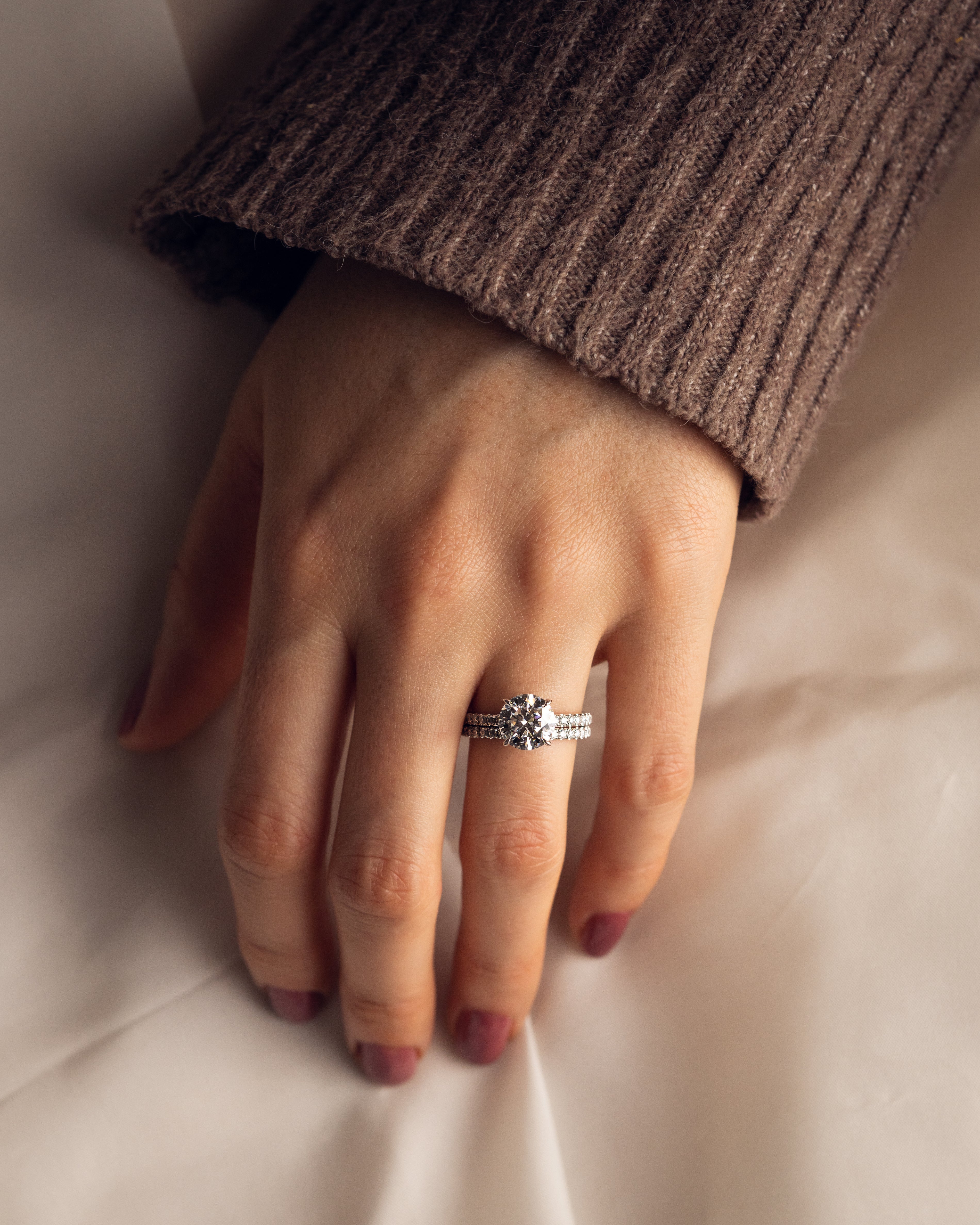 1.90 - 3.90 CT Round F/VS2 CVD Diamond Pave Setting Engagement Ring - Camila Brown