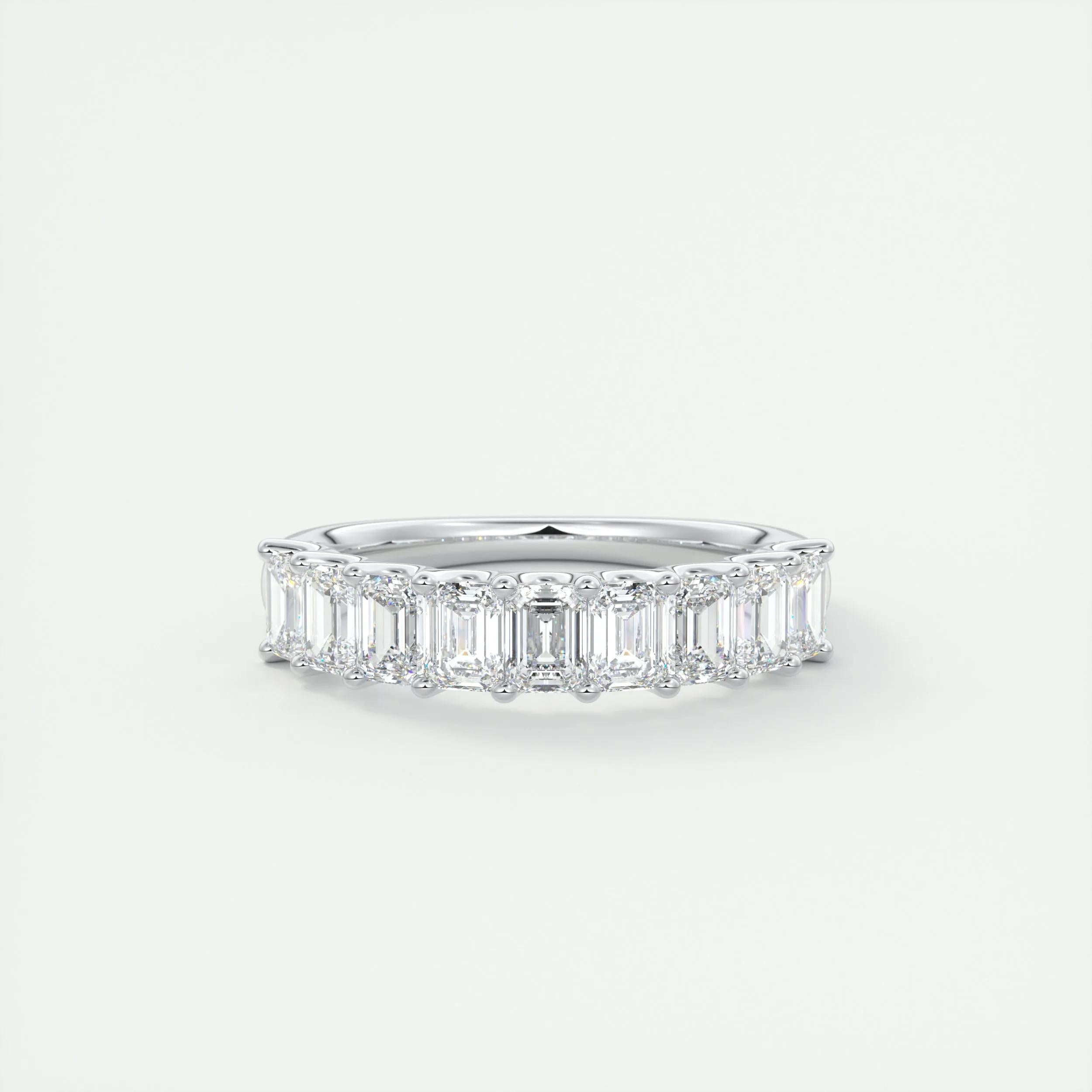 1.80 TCW Emerald CVD Diamond Half Eternity Wedding Band - Camila Brown