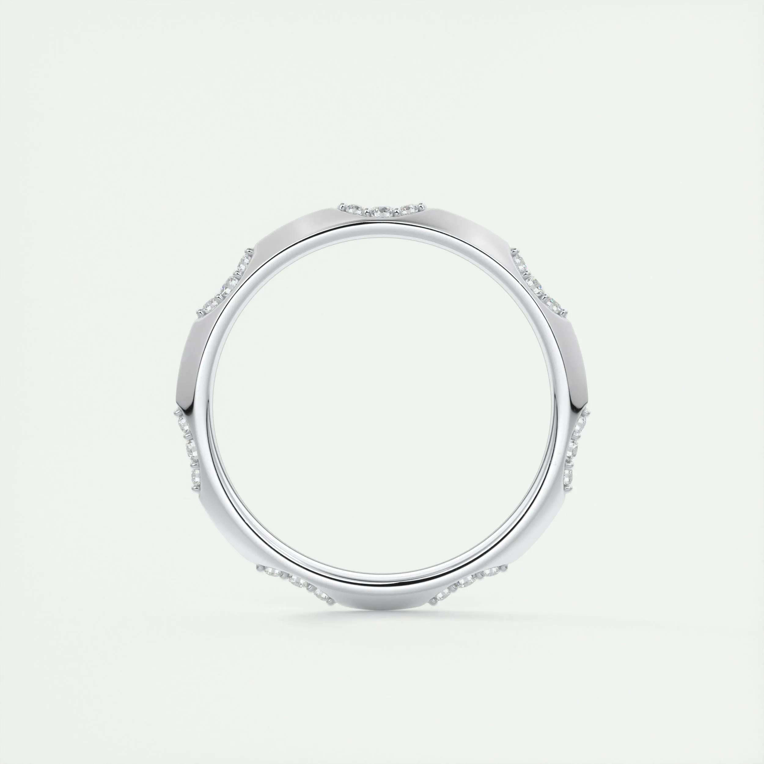 0.09 TCW Round CVD Diamond Flush Setting Wedding Band - Camila Brown
