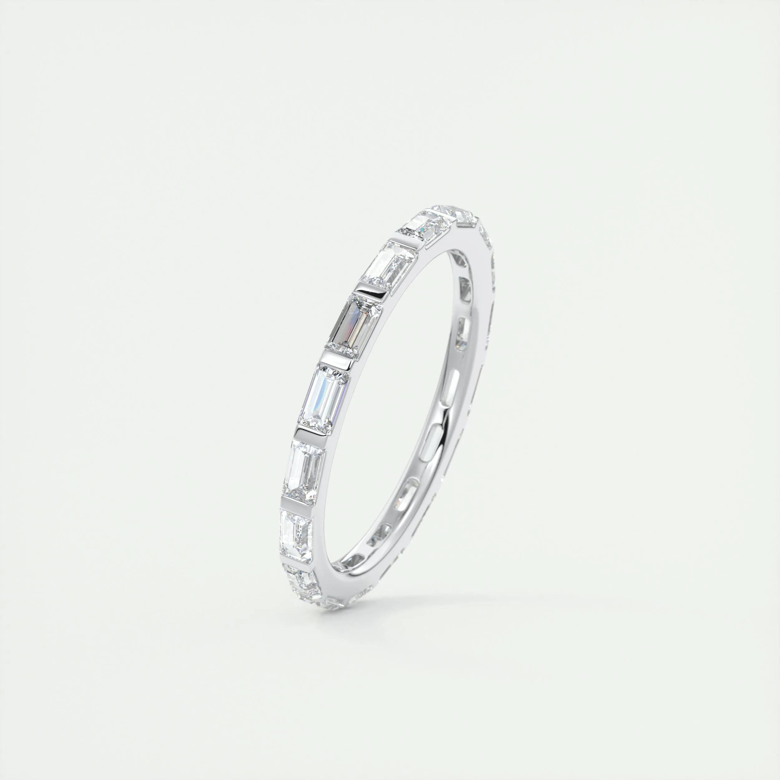 1.02 TCW Baguette CVD Diamond Bar Wedding Band - Camila Brown
