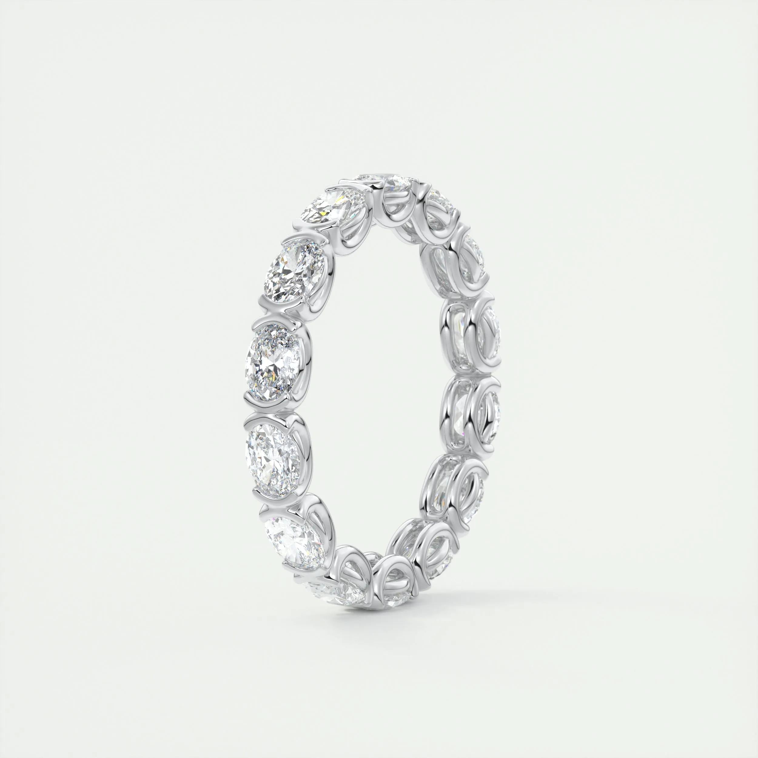 2.25 TCW Oval CVD Diamond Half Bezel Wedding Band - Camila Brown