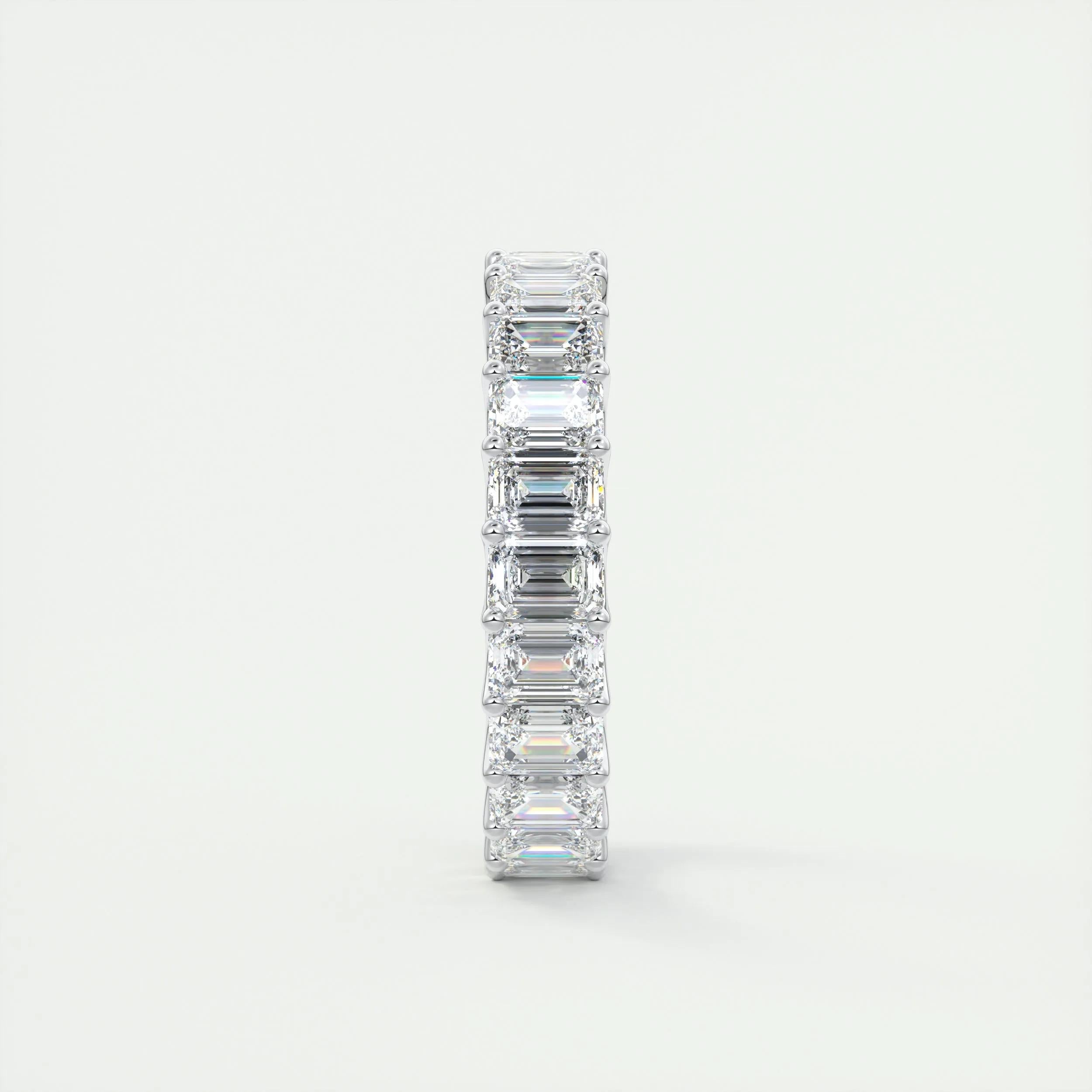 4.6 TCW Emerald CVD Diamond Full Eternity Wedding Band - Camila Brown
