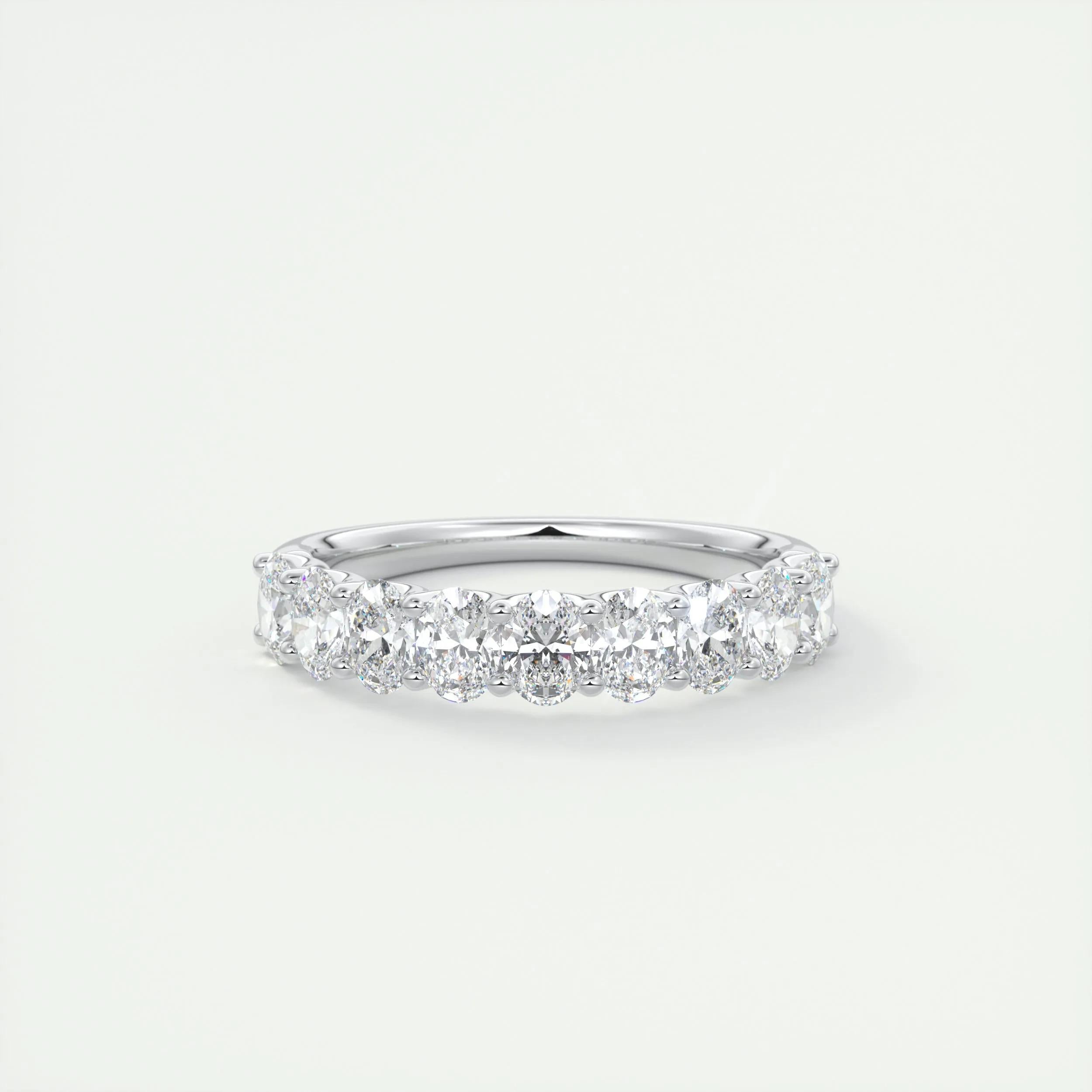 1.35 TCW Oval CVD Diamond Half Eternity Wedding Band - Camila Brown