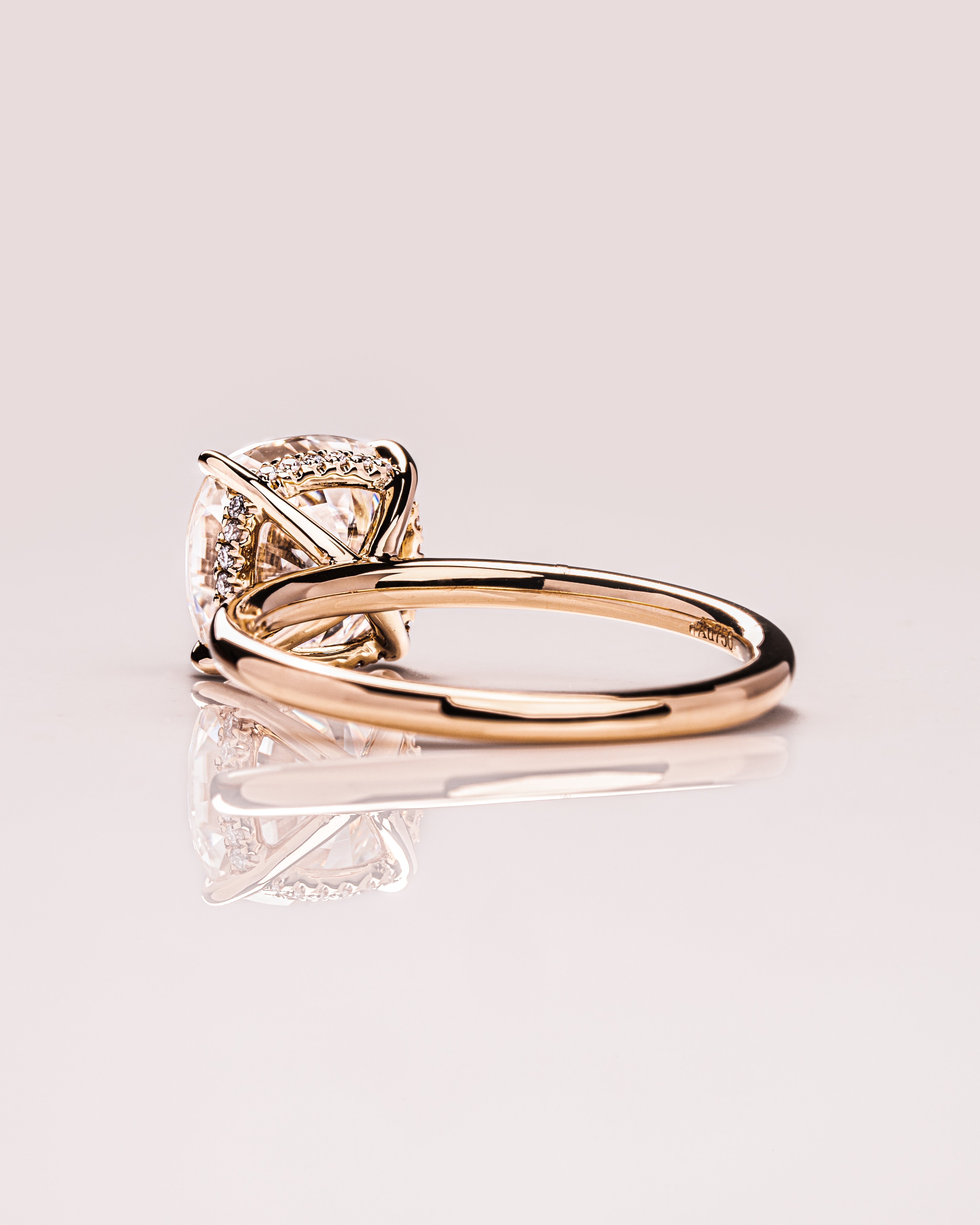 1.15 - 3.15 CT Cushion F/VS1 CVD Diamond Hidden Halo Engagement Ring - Camila Brown