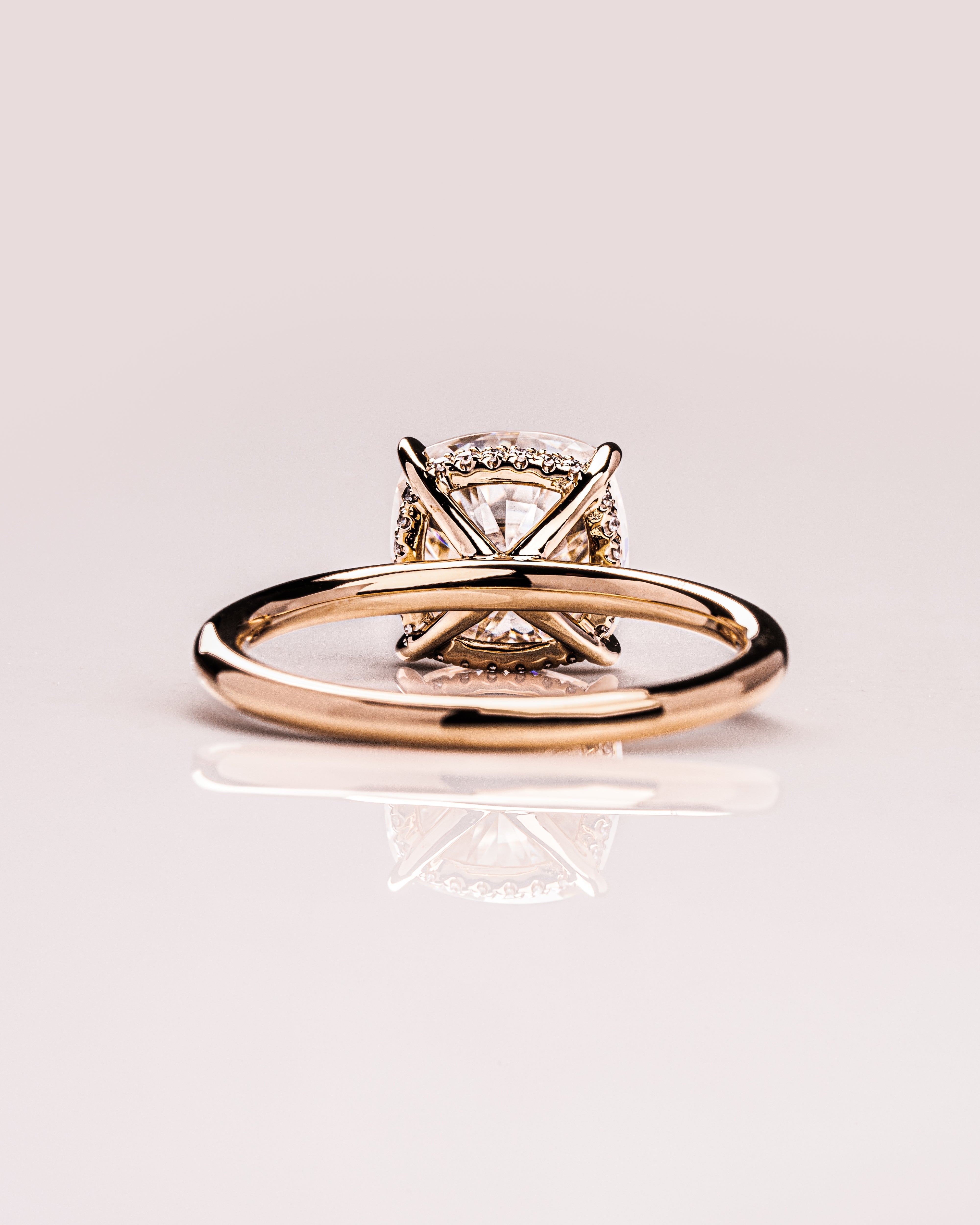 1.15 - 3.15 CT Cushion F/VS1 CVD Diamond Hidden Halo Engagement Ring - Camila Brown