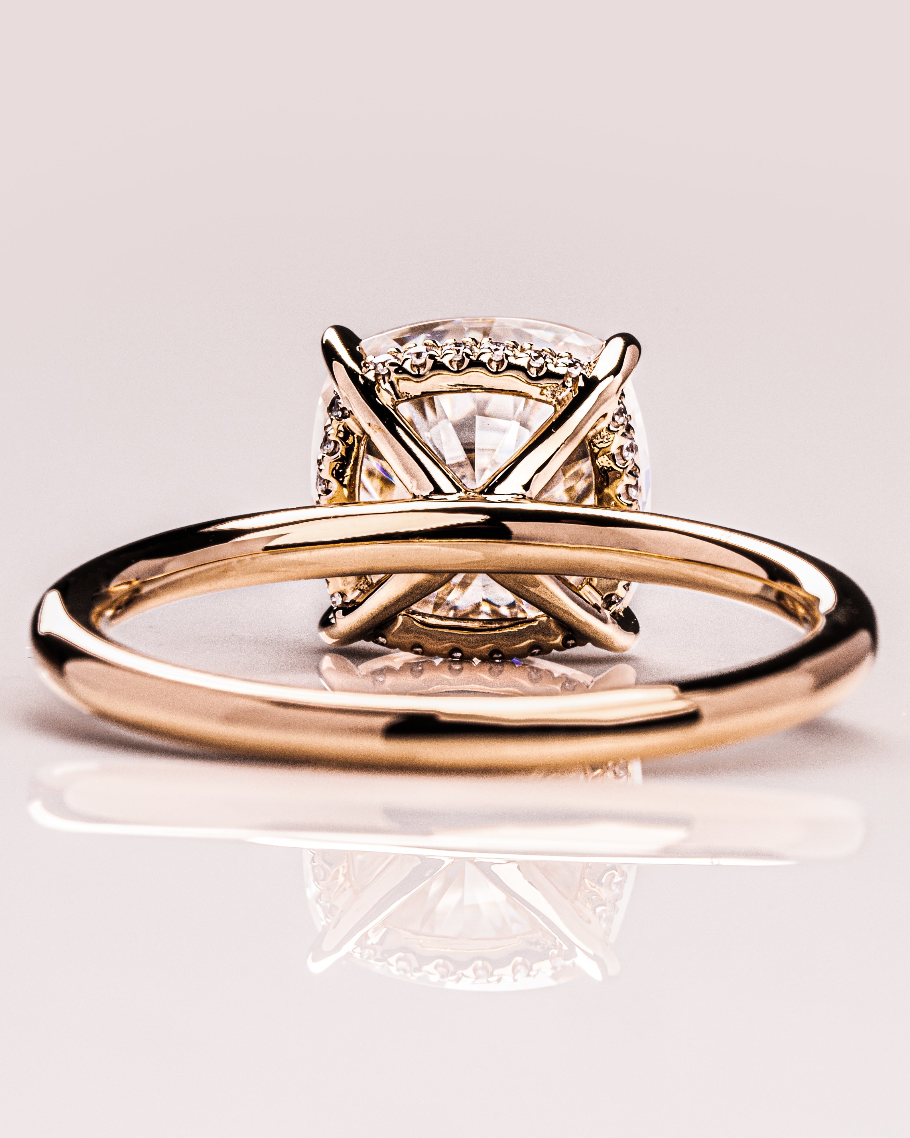 1.15 - 3.15 CT Cushion F/VS1 CVD Diamond Hidden Halo Engagement Ring - Camila Brown