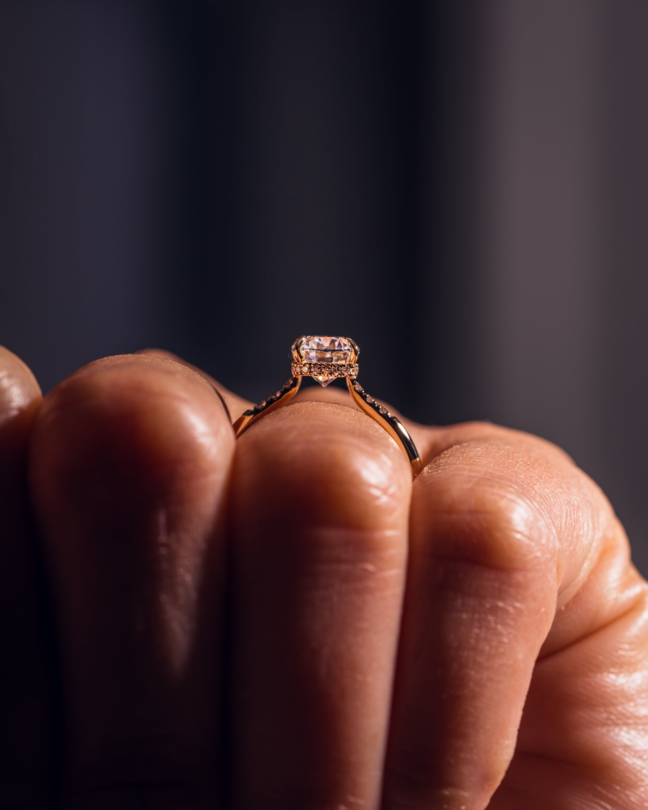 1.49 CT Cushion E/VS1 CVD Diamond Hidden Halo Engagement Ring - Camila Brown