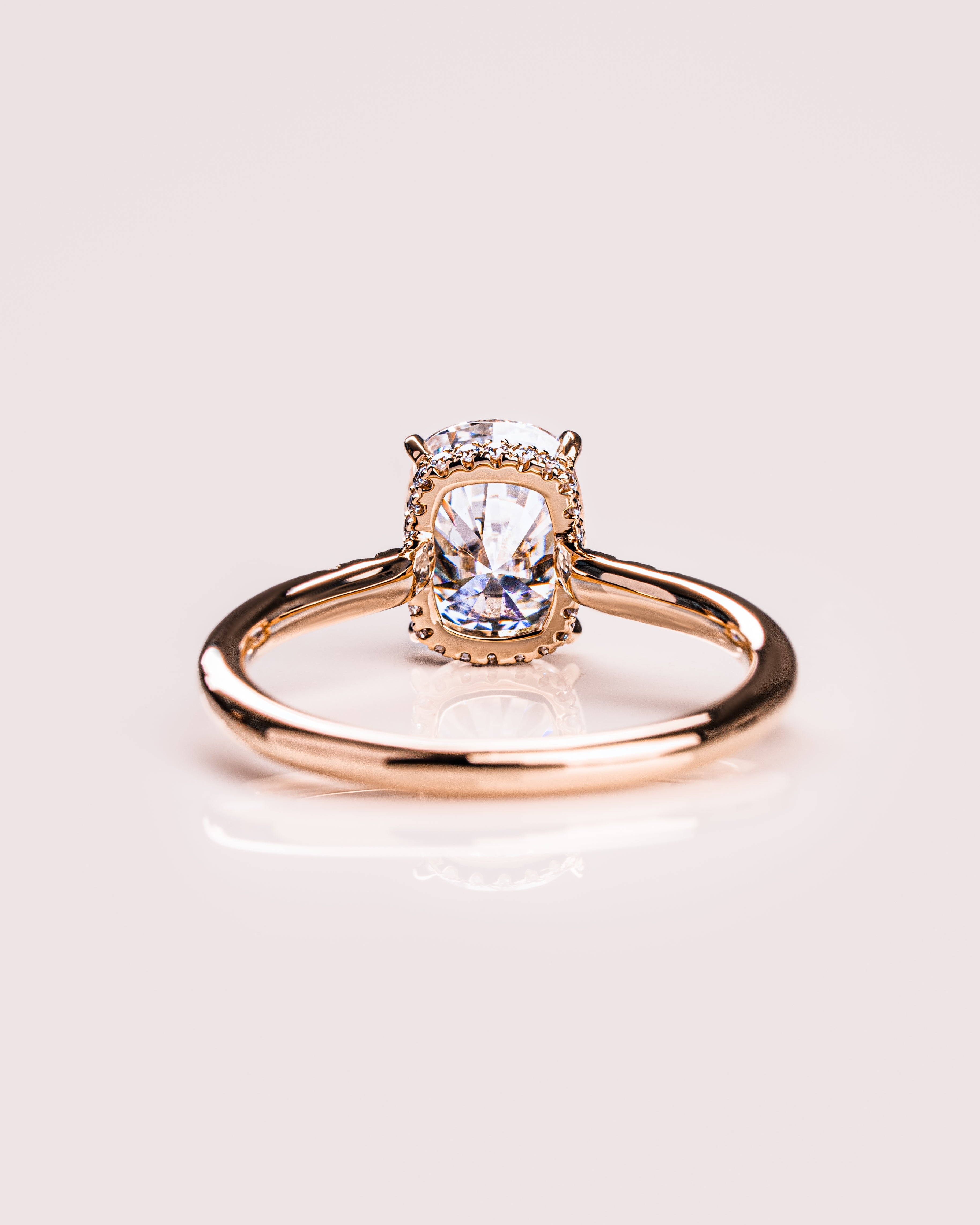 1.49 CT Cushion E/VS1 CVD Diamond Hidden Halo Engagement Ring - Camila Brown