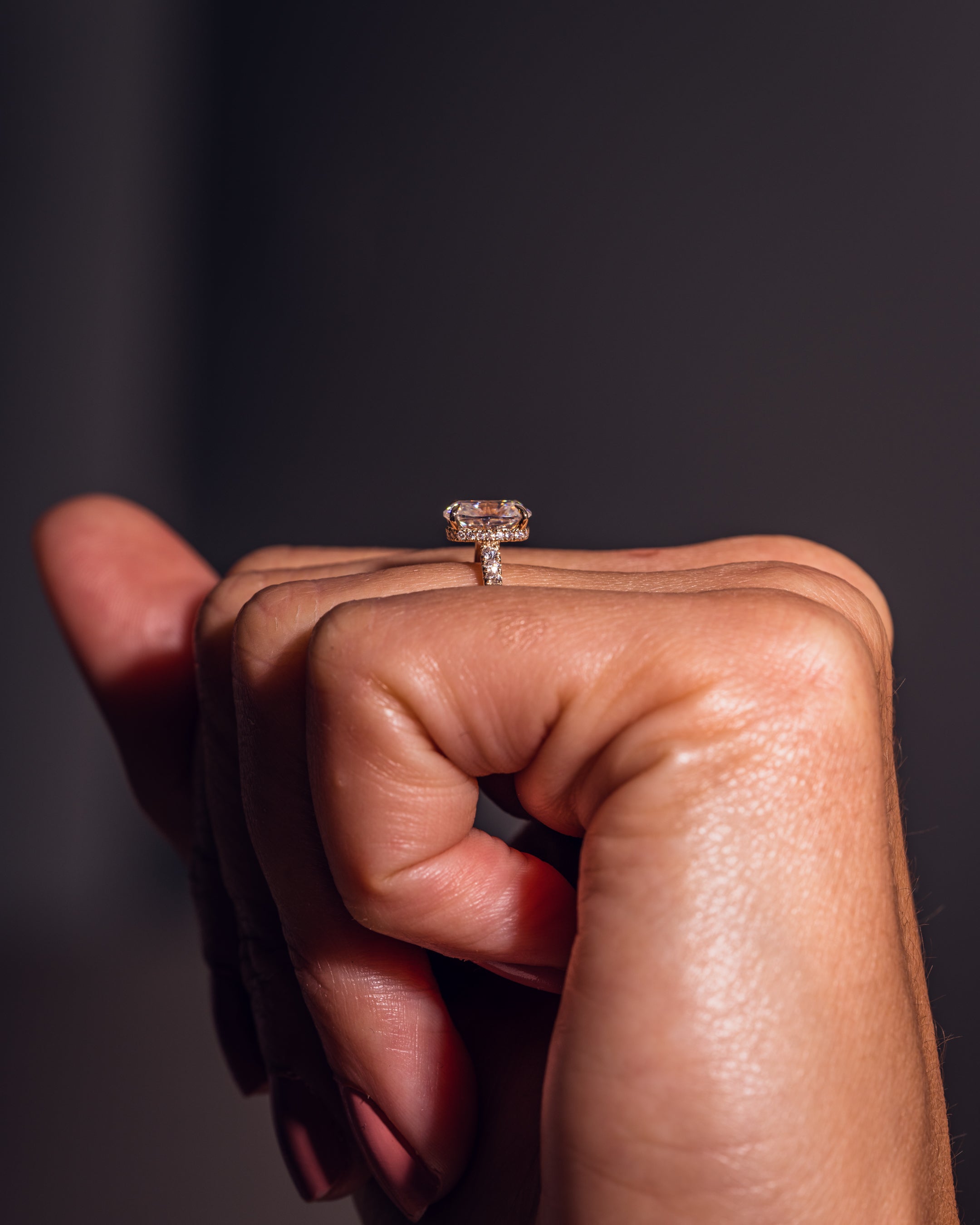 1.49 CT Cushion E/VS1 CVD Diamond Hidden Halo Engagement Ring - Camila Brown