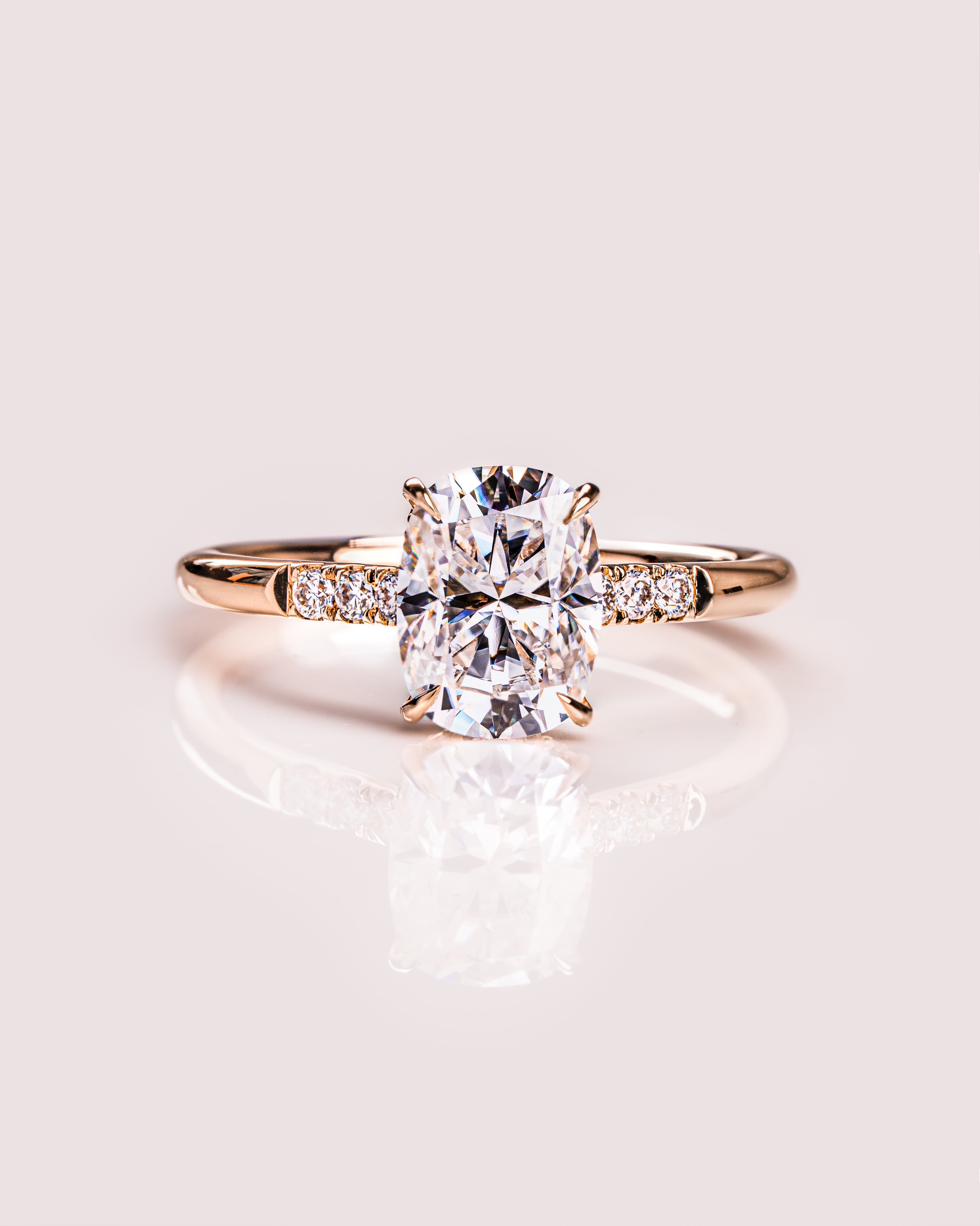 1.49 CT Cushion E/VS1 CVD Diamond Hidden Halo Engagement Ring - Camila Brown