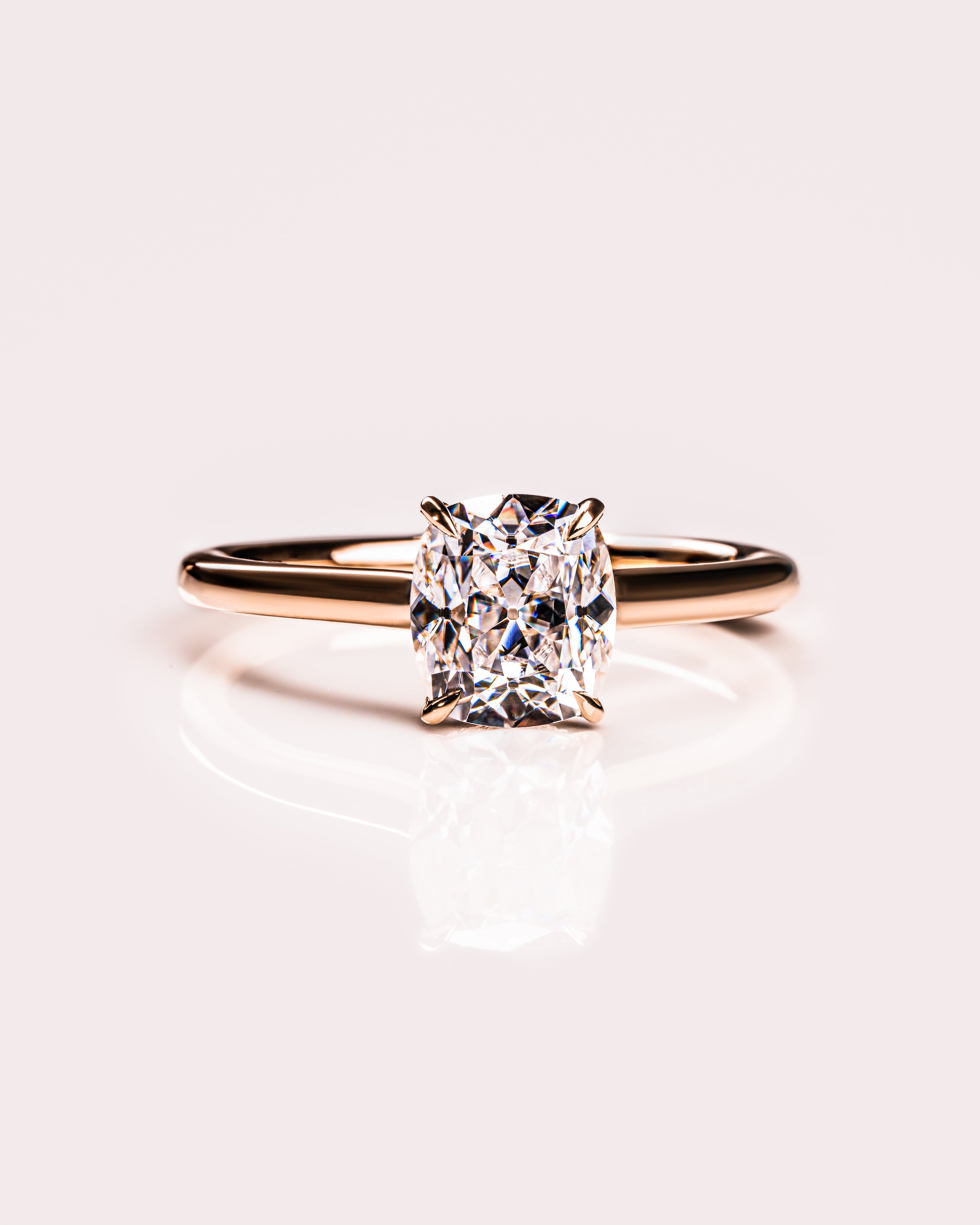 0.96 CT Cushion F/VS2 CVD Diamond Hidden Halo Engagement Ring - Camila Brown